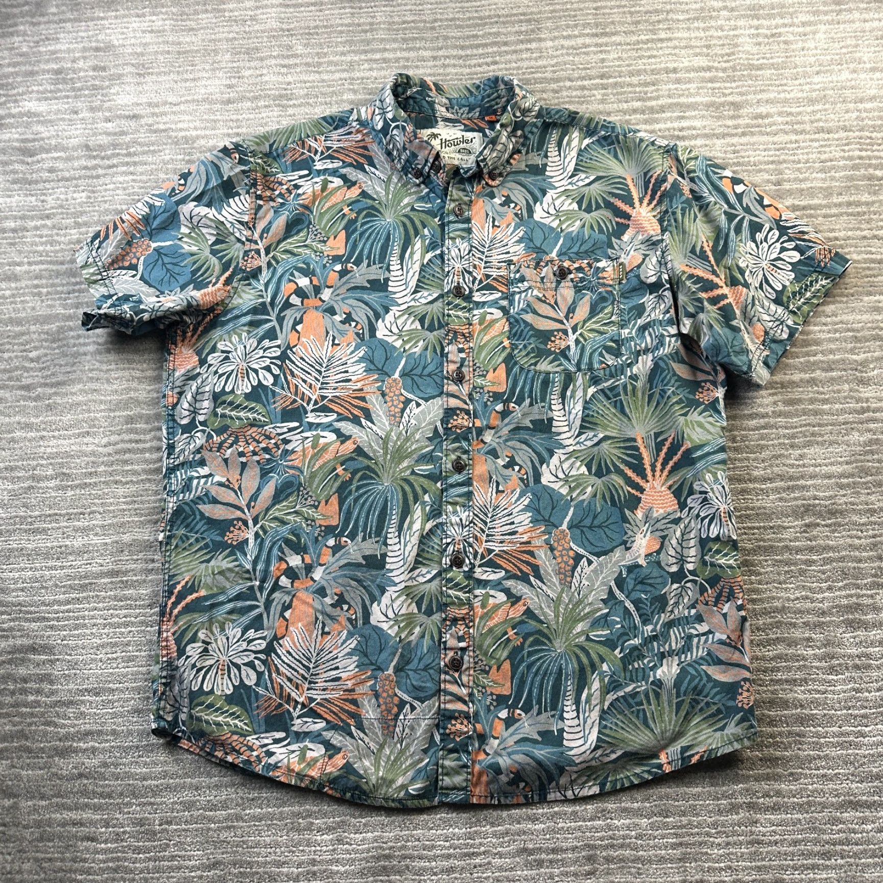 Howler Brothers Howler Brothers Shirt Mens Medium Green All Over Print Mansfield Button Up Western Size US M / EU 48-50 / 2 - 2 Thumbnail