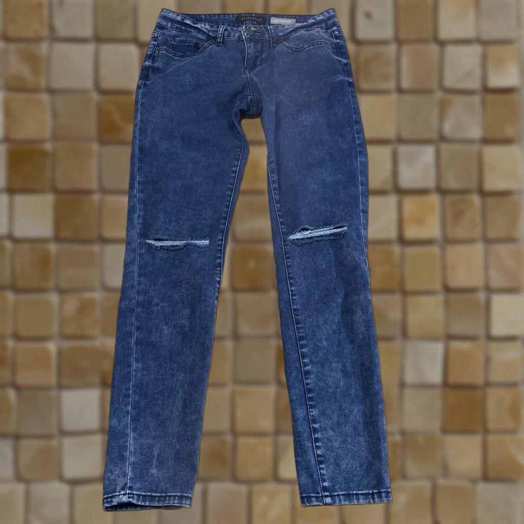 Aeropostale Aeropostale Women's Jegging Jeans Slim Fit 4 Regular Blue Denim Distressed Casual Size 27" / US 4 / IT 40 - 1 Thumbnail