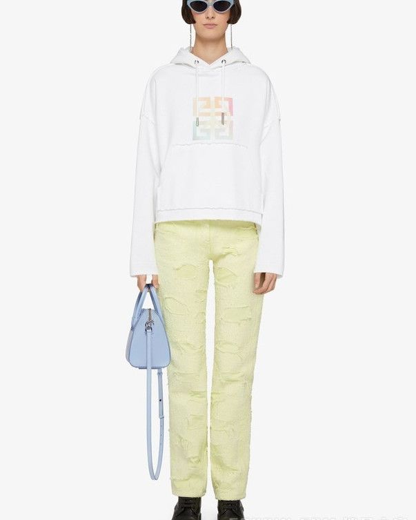 Givenchy o1w1db10825 Long Sleeve Hoodie in White Size L / US 10 / IT 46 - 3 Thumbnail