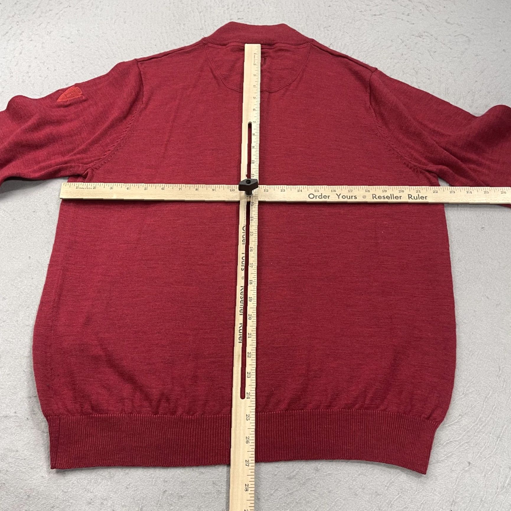 Footjoy FootJoy Golf Sweater Mens L Red Wool 1/4 Zip Logo Pullover Knits? Size US L / EU 52-54 / 3 - 7 Thumbnail