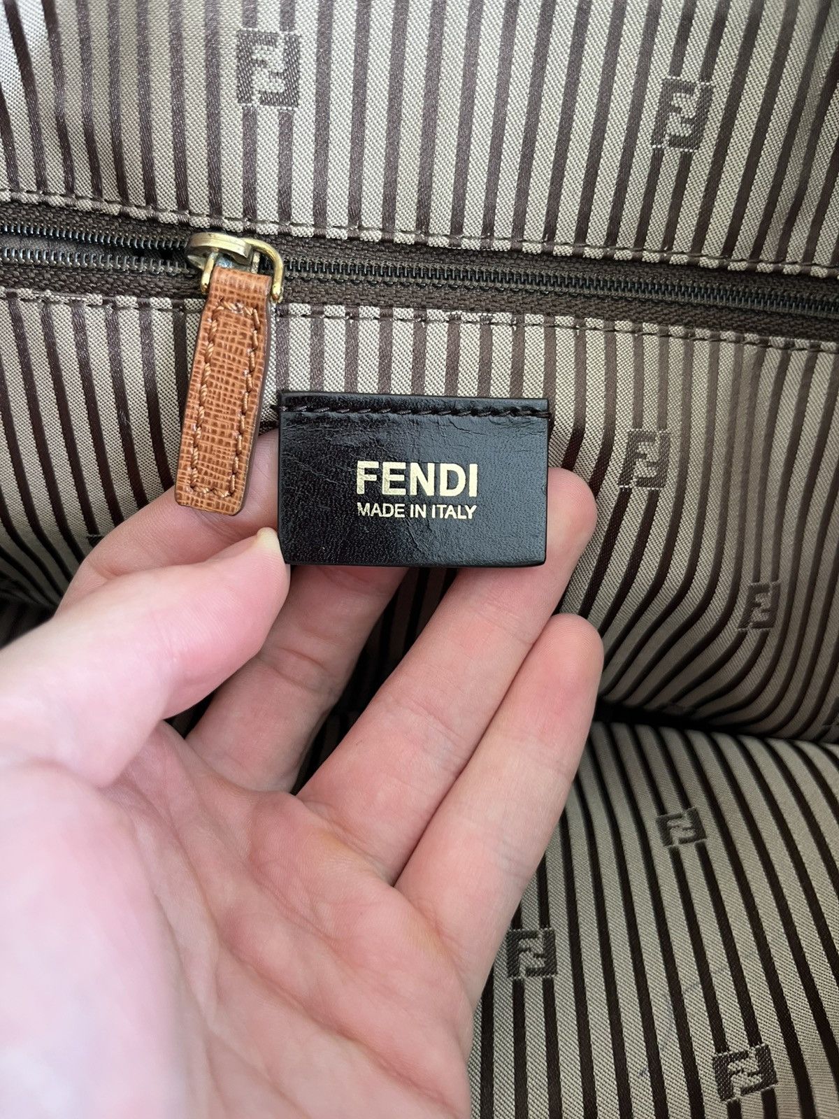 Fendi Fendi Brown Leather Chameleon Shopping Tote Bag Luxury Size ONE SIZE - 25 Thumbnail
