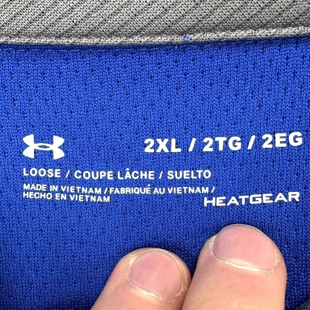 Under Armour Under Armour HeatGear Golf Polo Shirt Mens 2XL Blue Pinstripe Short Sleeve Collared Breathable Polo Shirt Golfing Rugby Outdoor Mens Size US XXL / EU 58 / 5 - 4 Thumbnail