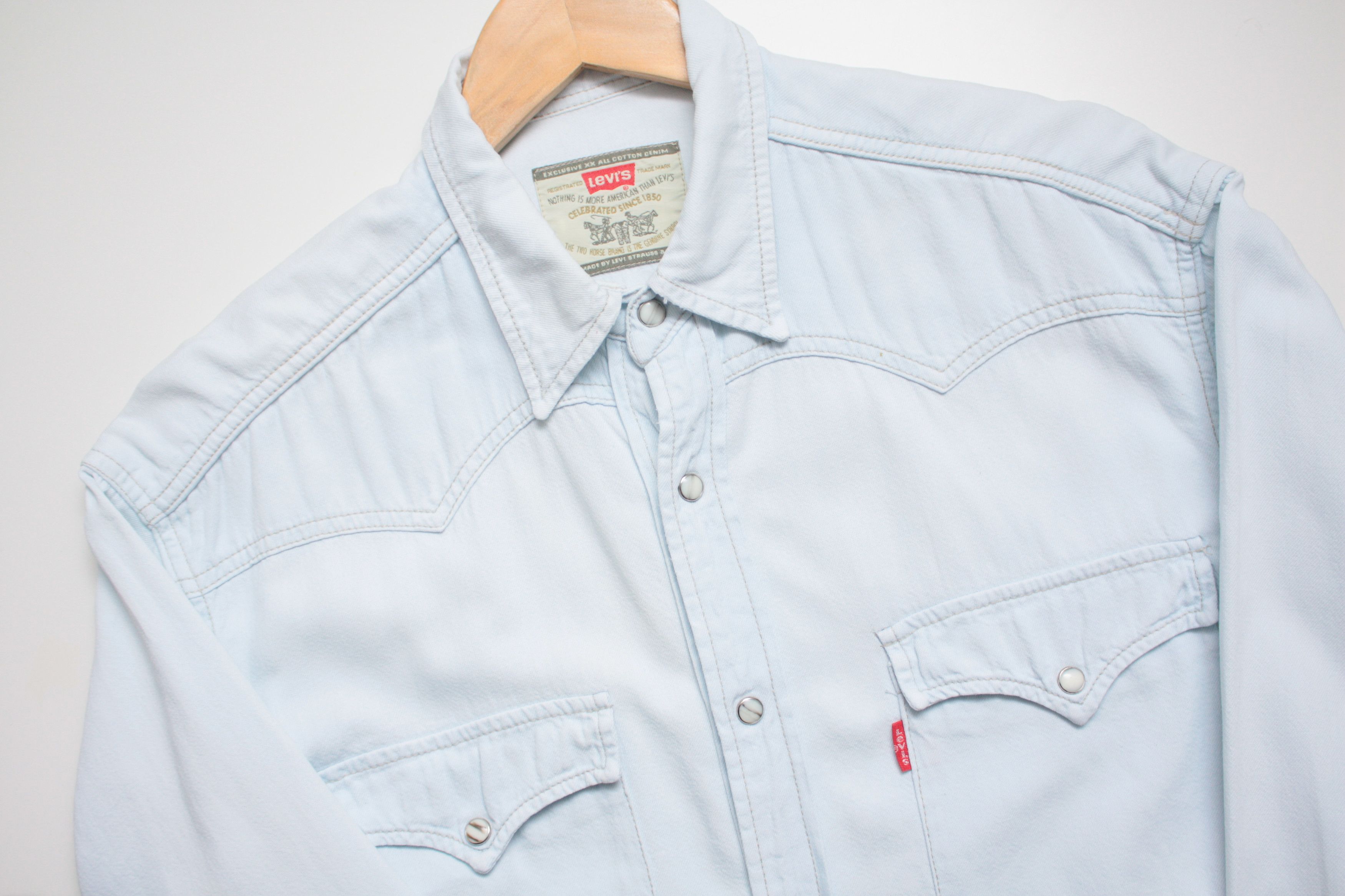 Levi's Levi's Sky Blue Vintage L/S Shirt Size US M / EU 48-50 / 2 - 1 Thumbnail