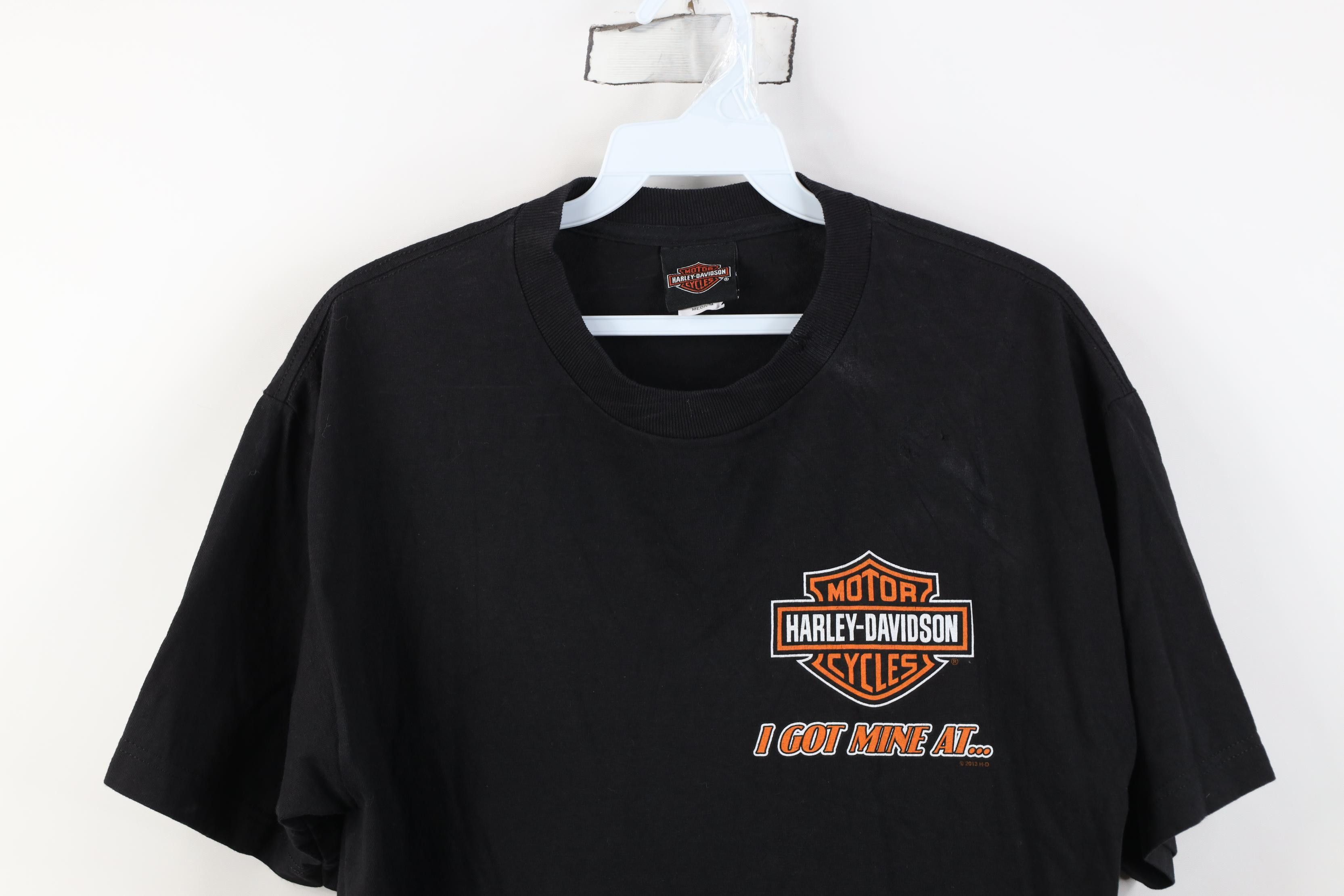 Harley Davidson Vintage Y2K Harley Davidson Spell Out Big Logo T-Shirt Black Size US M / EU 48-50 / 2 - 2 Thumbnail