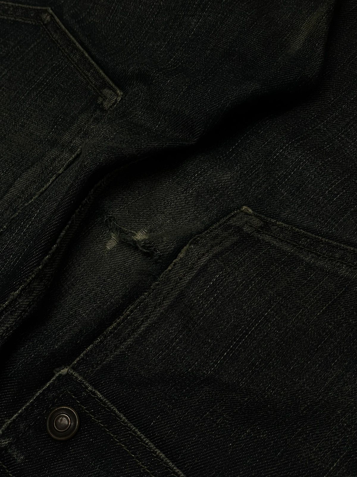 VINTAGE BACK NUMBER JAPAN DESIGNER INDIGO CARGO DENIM 90S OG