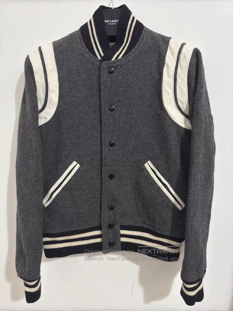 Saint Laurent Paris Saint Laurent Paris Grey and White Lamb Fur Patchwork Base Size XS / US 0-2 / IT 36-38 - 1 Thumbnail