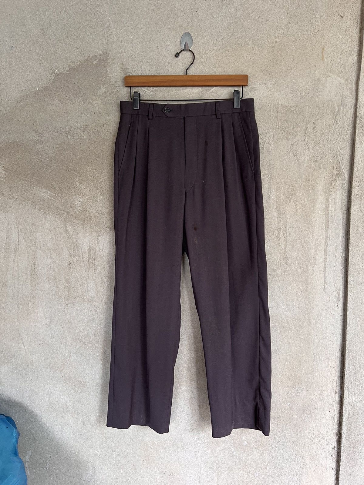 80s-90'S Christian Dior MONSIEUR Warm-Up Pants, Nylon, Crinkle-Shake Pants, Men's, Size L cotton navy blue type Vintage Second Hand