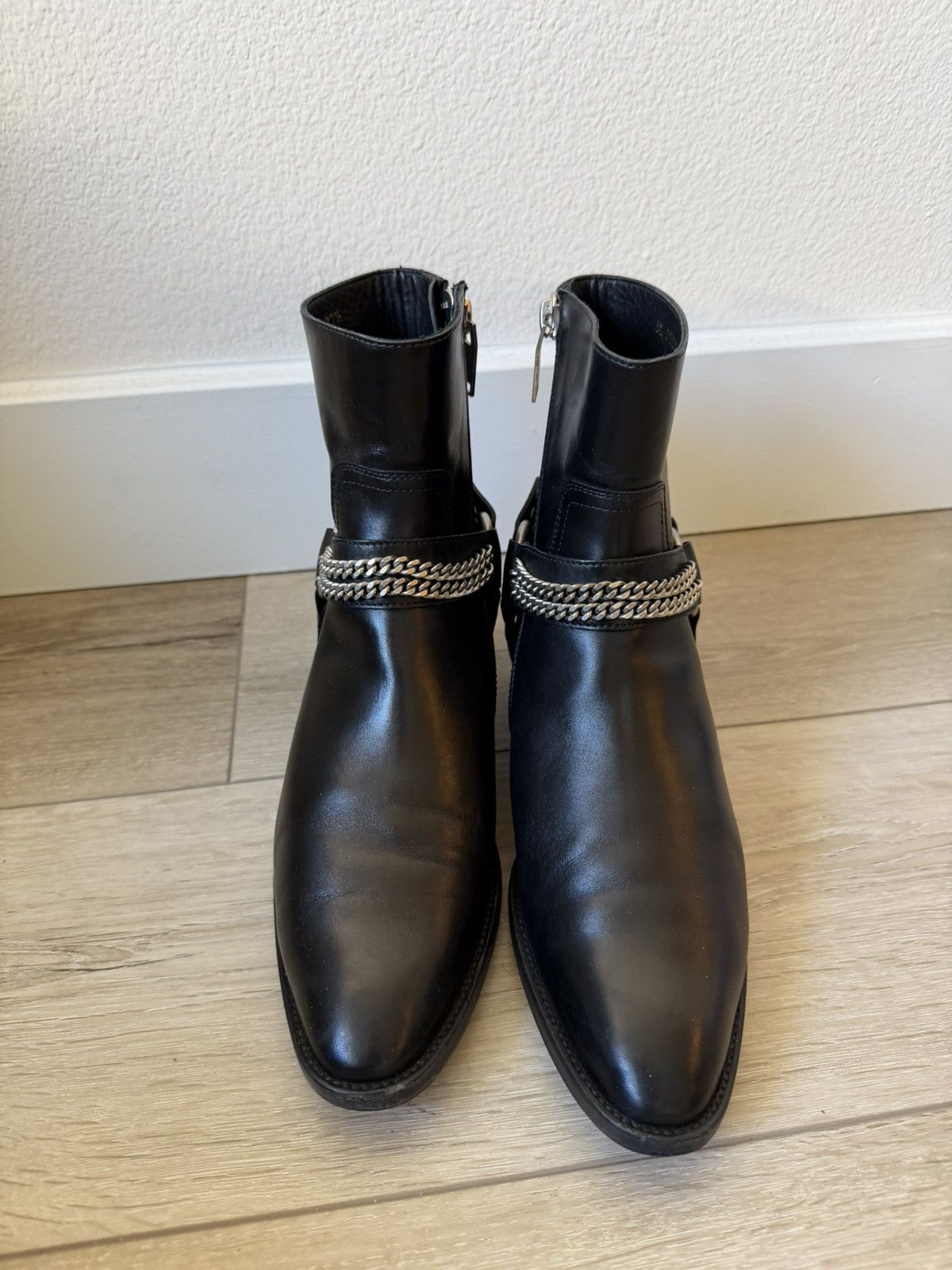 Saint Laurent Paris FW13 Leather Chain Harness Wyatt Boots 37.5 Size US 7.5 / IT 37.5 - 3 Thumbnail