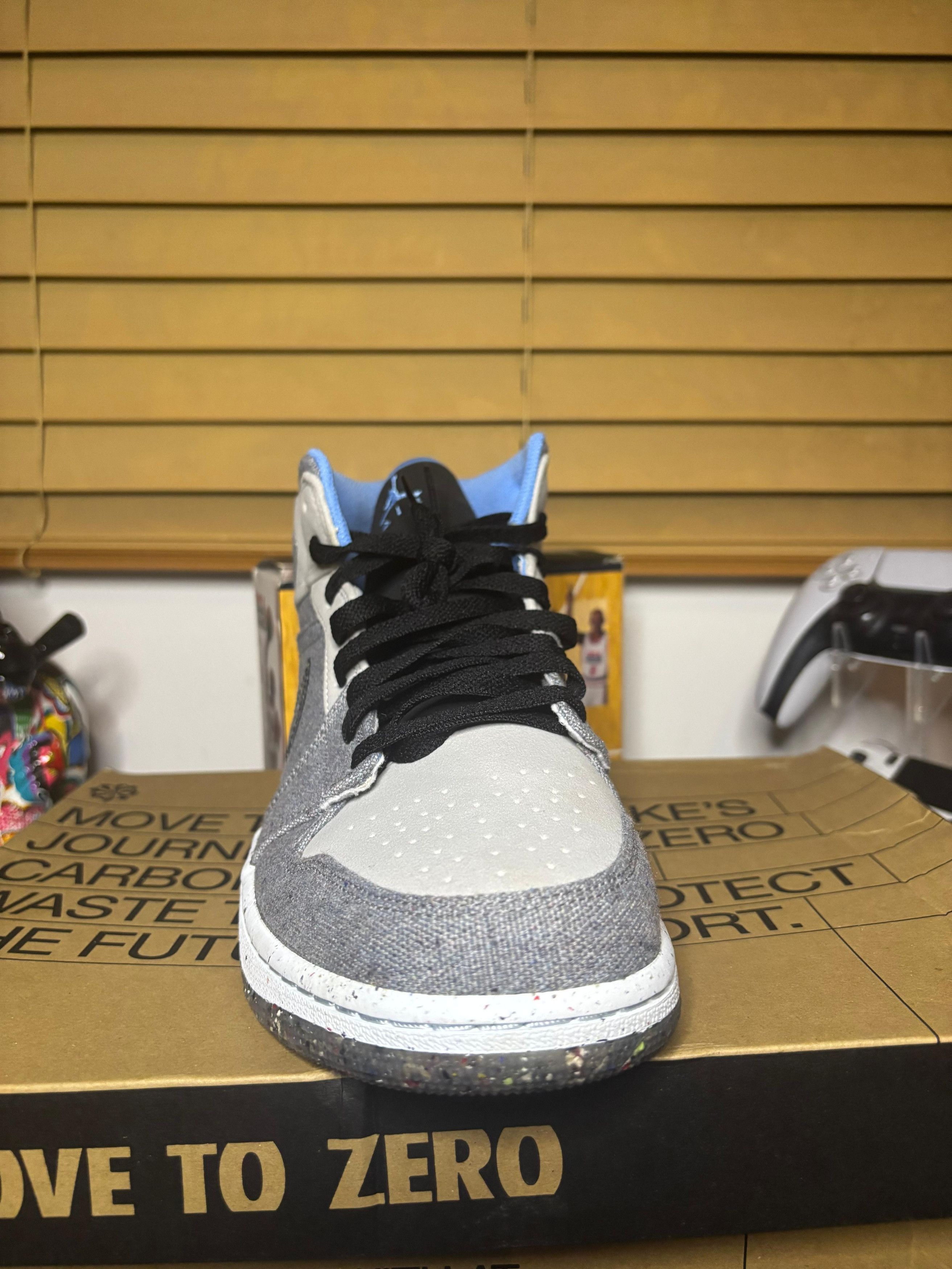 Jordan Brand Nike Air Jordan 1 Mid Crater Grey University Blue Size US 11 / EU 44 - 4 Thumbnail