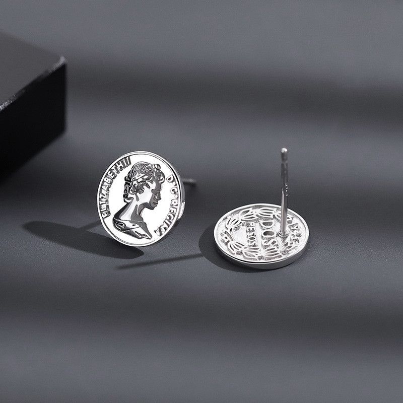 Jewelry × Sterling Silver Dark Earrings One Pairs Chrome Jewelry Size ONE SIZE - 2 Thumbnail