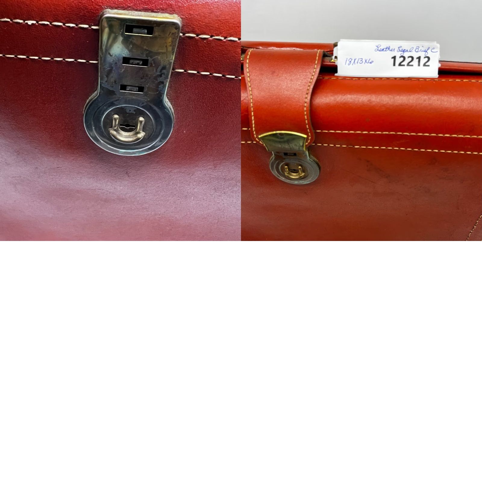 Vintage VINTAGE Heavy Duty Leather Legal Briefcase Laptop I Pad Bag British Tan Unisex Adult Large 18X13X6 1970s Business Size ONE SIZE - 8 Thumbnail