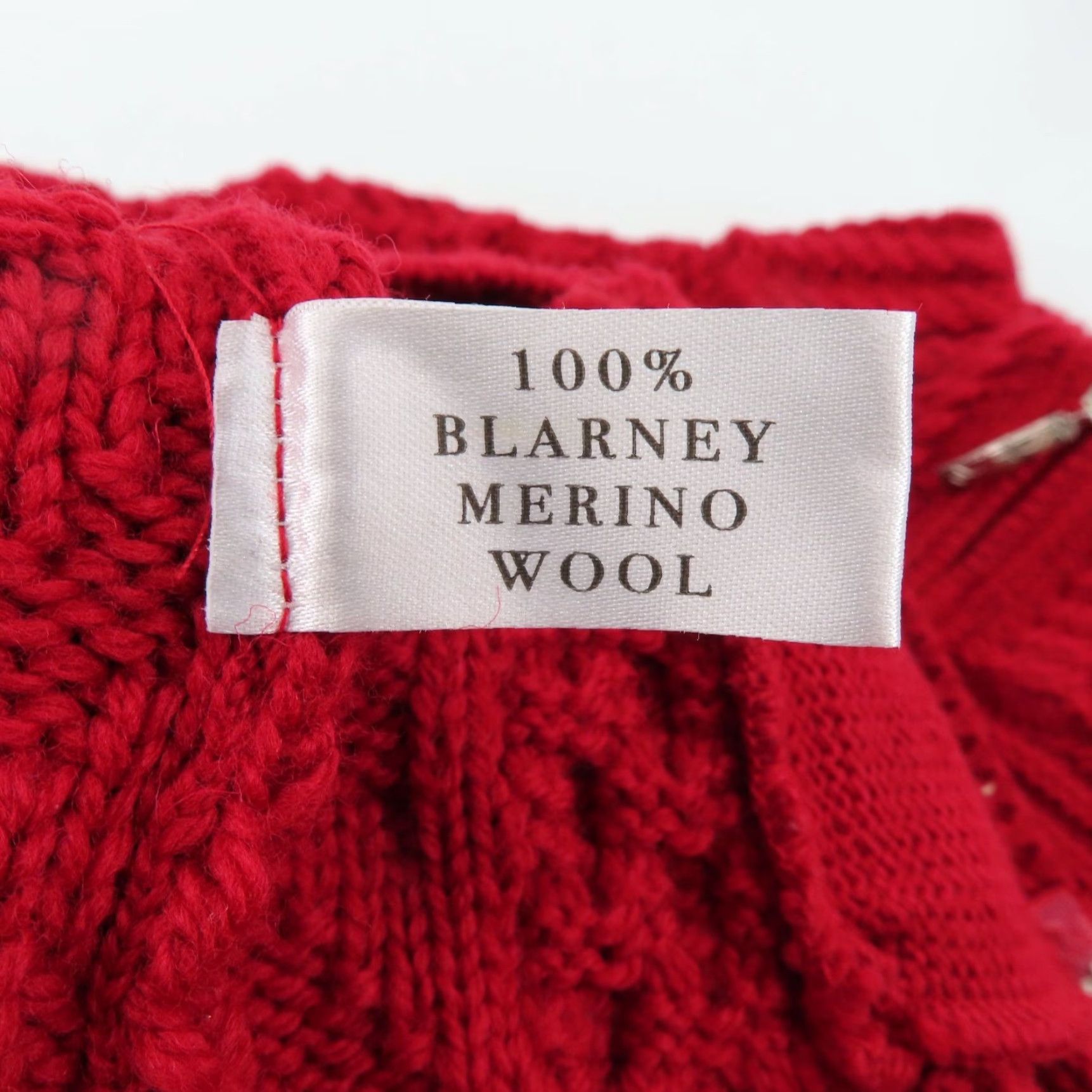 Vintage Blarney Aran Originals Womens XS Red Wool Knit Zip Sweater Size XS / US 0-2 / IT 36-38 - 7 Thumbnail