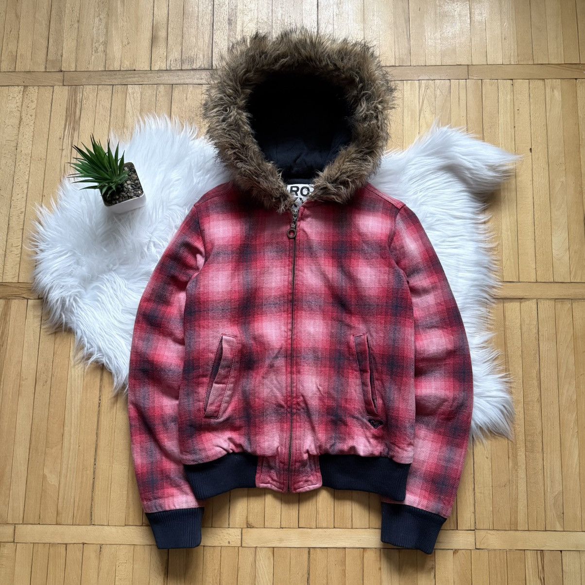 If Six Was Nine 📌 Vintage Roxy Quiksilver Faux Fur Y2K Bomber Jacket Size S / US 4 / IT 40 - 1 Thumbnail