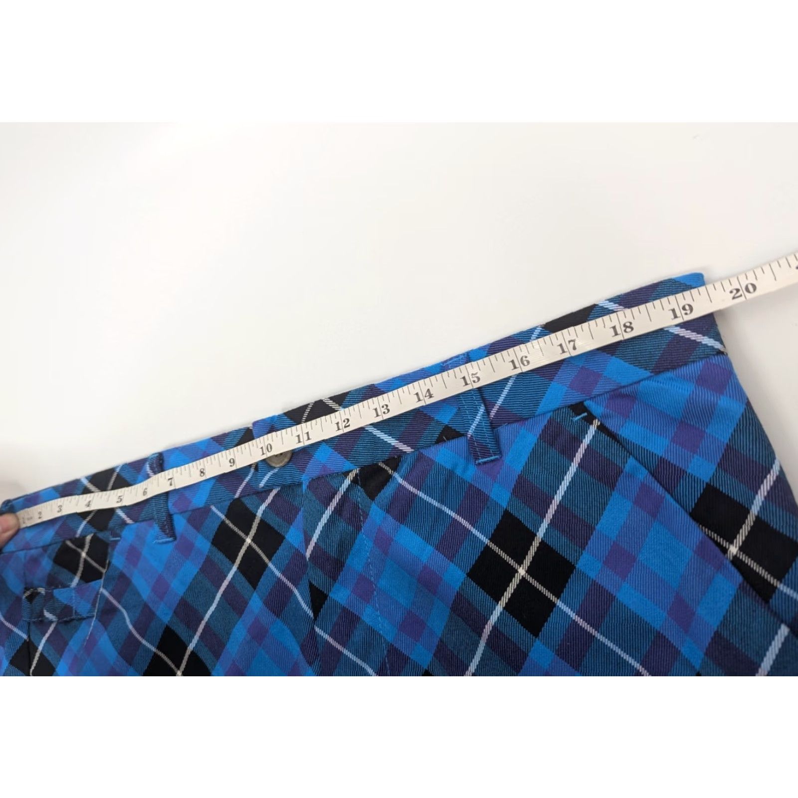 Vintage Royal & Awesome Shorts Bermuda Men 38 Plaid Blue Twill Flat Front Casual Golf Size US 38 / EU 54 - 6 Thumbnail