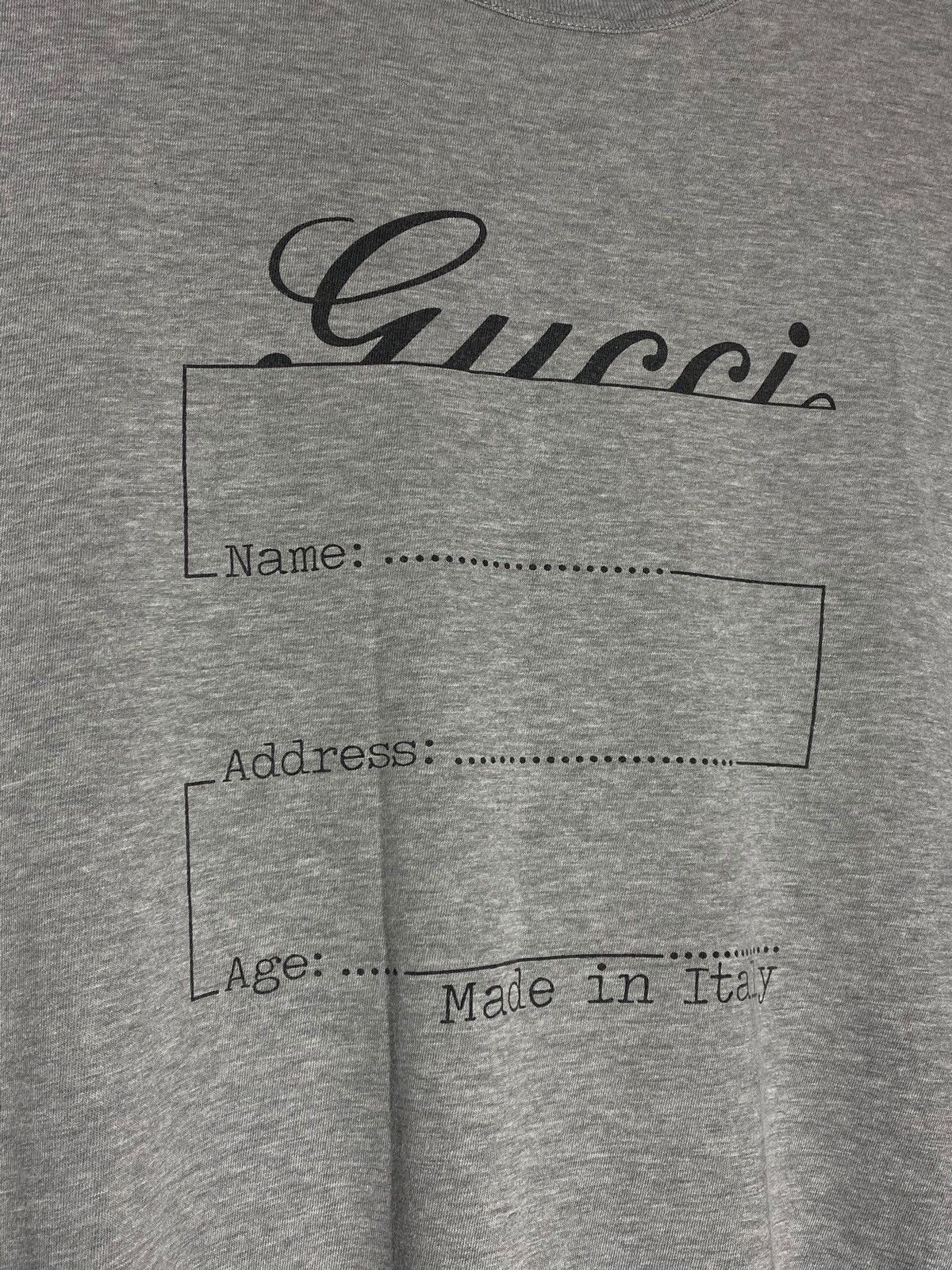 Gucci Vintage Gucci S/S 2003 “Identity” Grey Authentic T-shirt Size US S / EU 44-46 / 1 - 4 Thumbnail