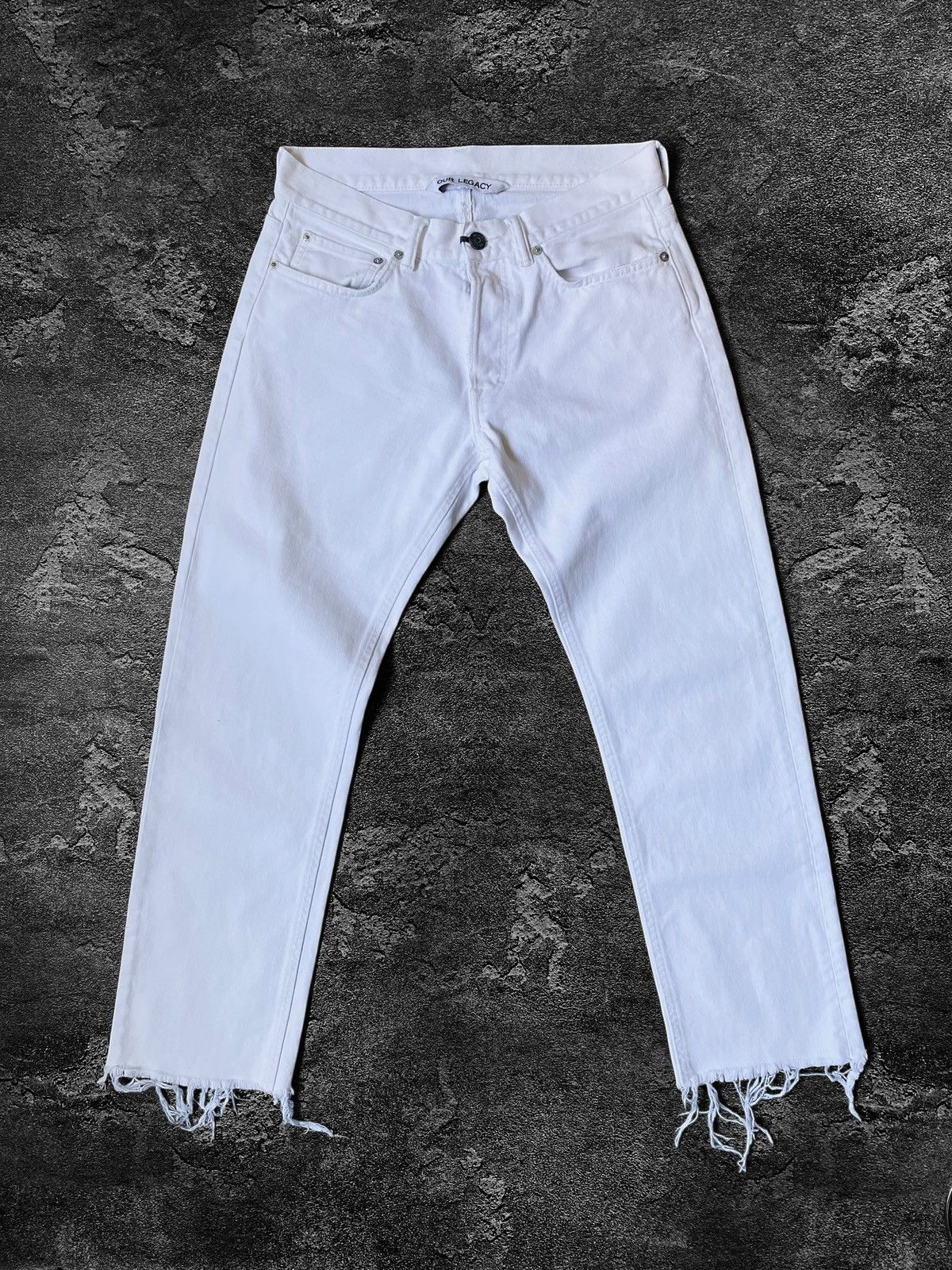 Our Legacy Our Legacy first cut worn white ripped hem jeans pants Size US 30 / EU 46 - 2 Thumbnail