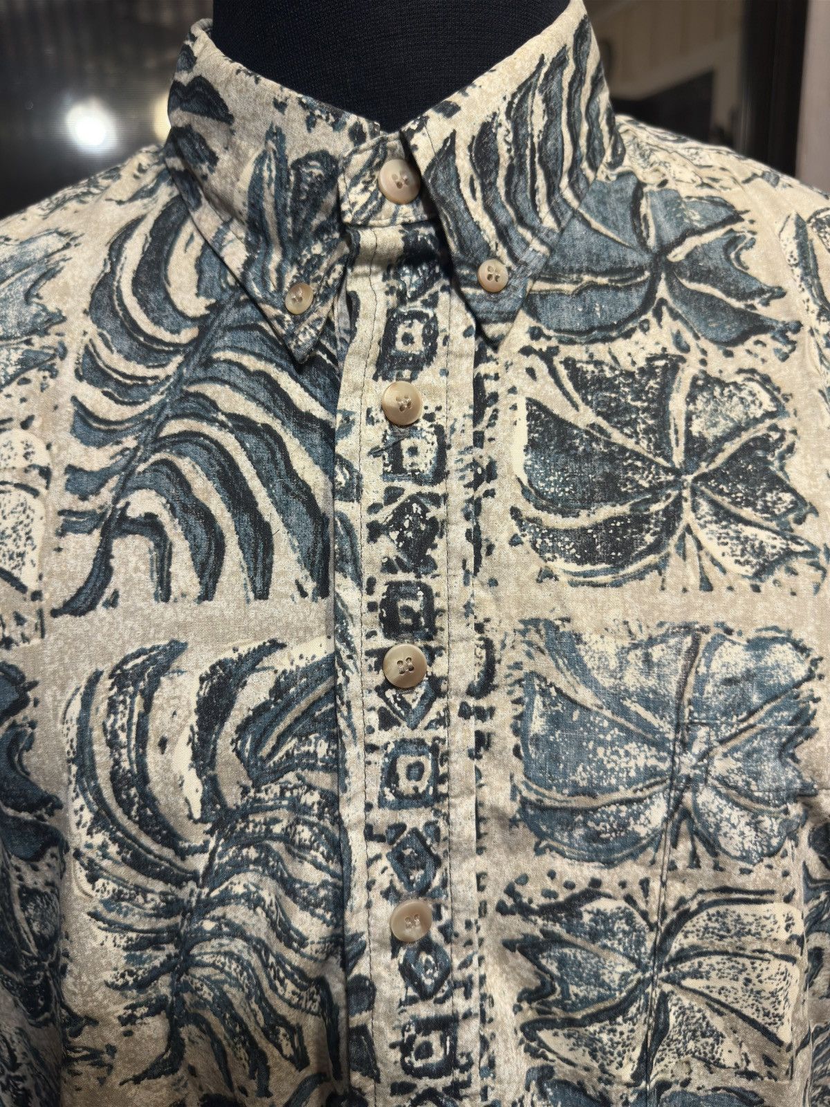 Other PreOwned Kahala Hawaiian Print 3/4 Button Blue Men's Large Size US L / EU 52-54 / 3 - 3 Thumbnail