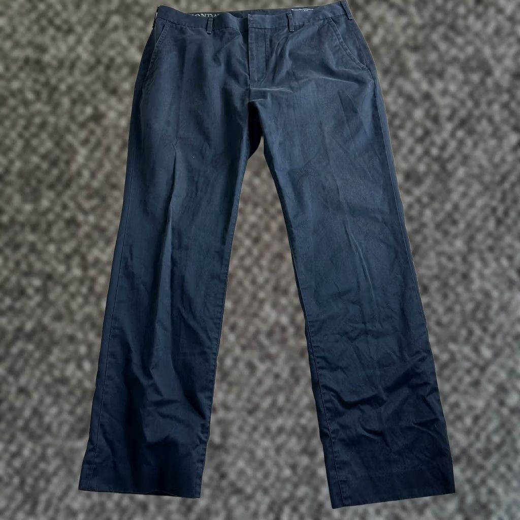 Bonobos Bonobos Pants Mens 35 35x32 Navy Chino Slacks Monday Flat Front Straight Fit Size US 35 - 1 Thumbnail