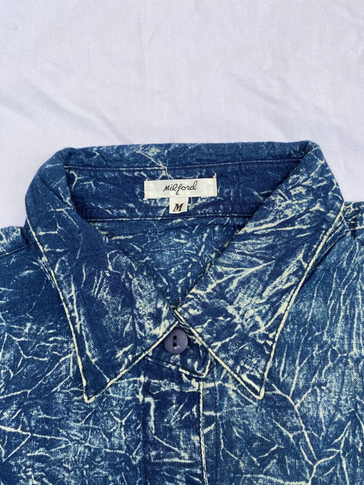 Issey Miyake JAPANESE MILFORD SASHIKO ABSTRAK BUTTON SHIRT Size US M / EU 48-50 / 2 - 4 Thumbnail