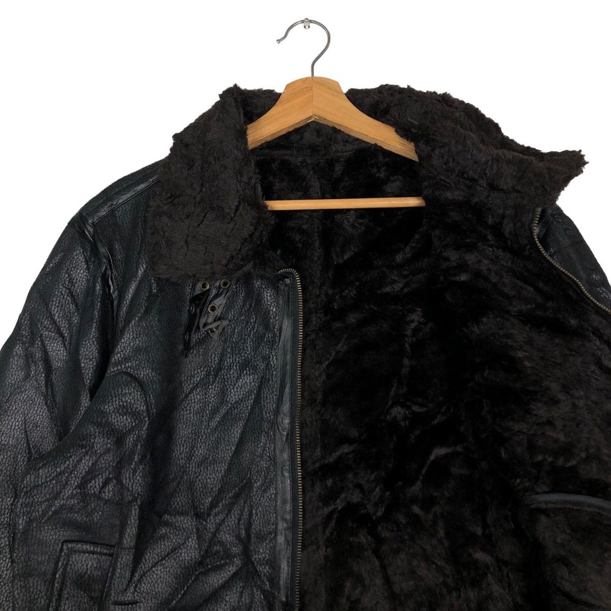 Hysteric Glamour 🔥Vtg Shearling Leather Jacket Mink Fur Lining Body Mane Size US L / EU 52-54 / 3 - 10 Thumbnail