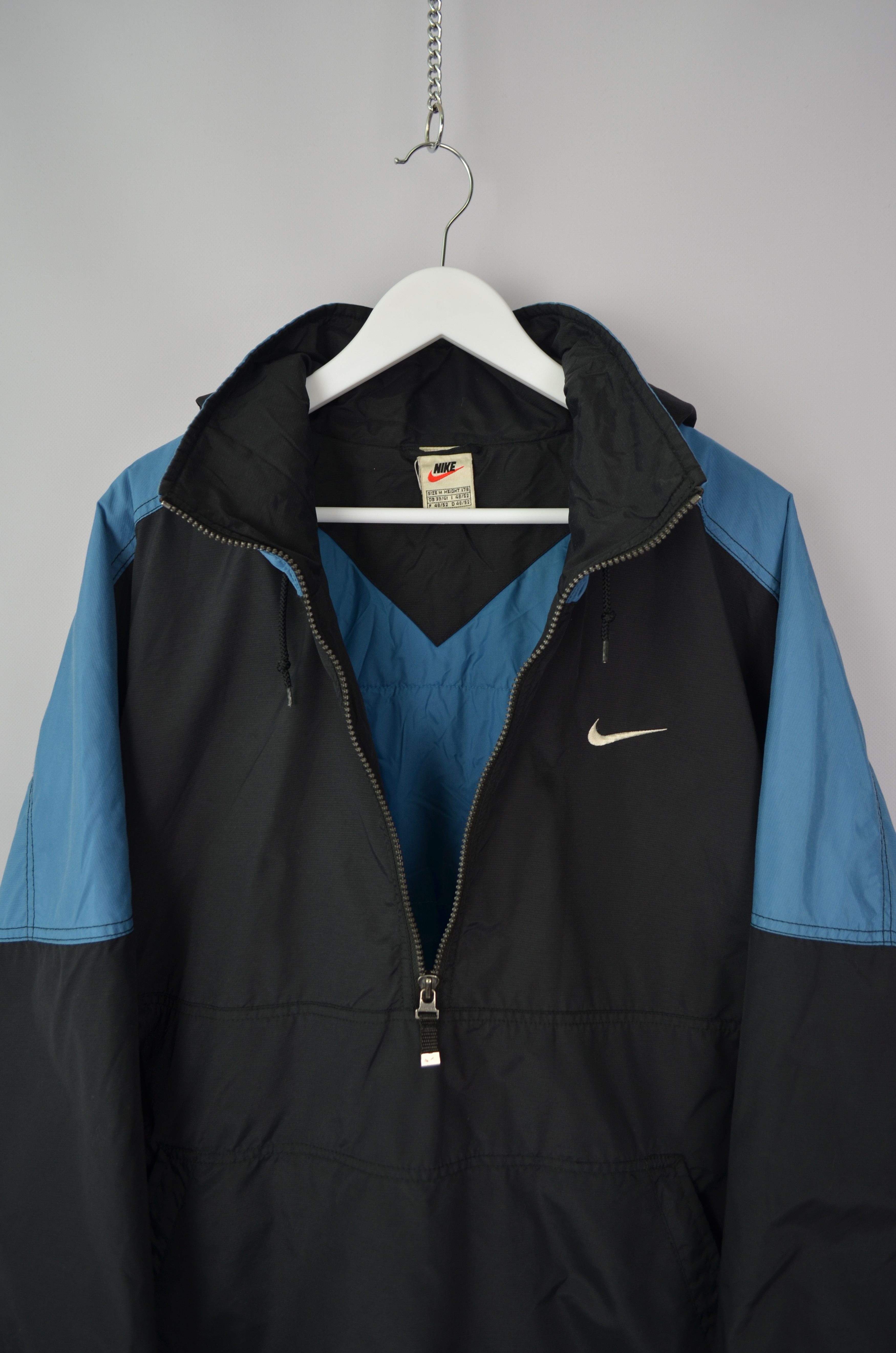 Nike × Vintage 90s Vintage Nike 1/4 Zip Embroided Logo Nylon Anorak Jacket Size US M / EU 48-50 / 2 - 6 Thumbnail