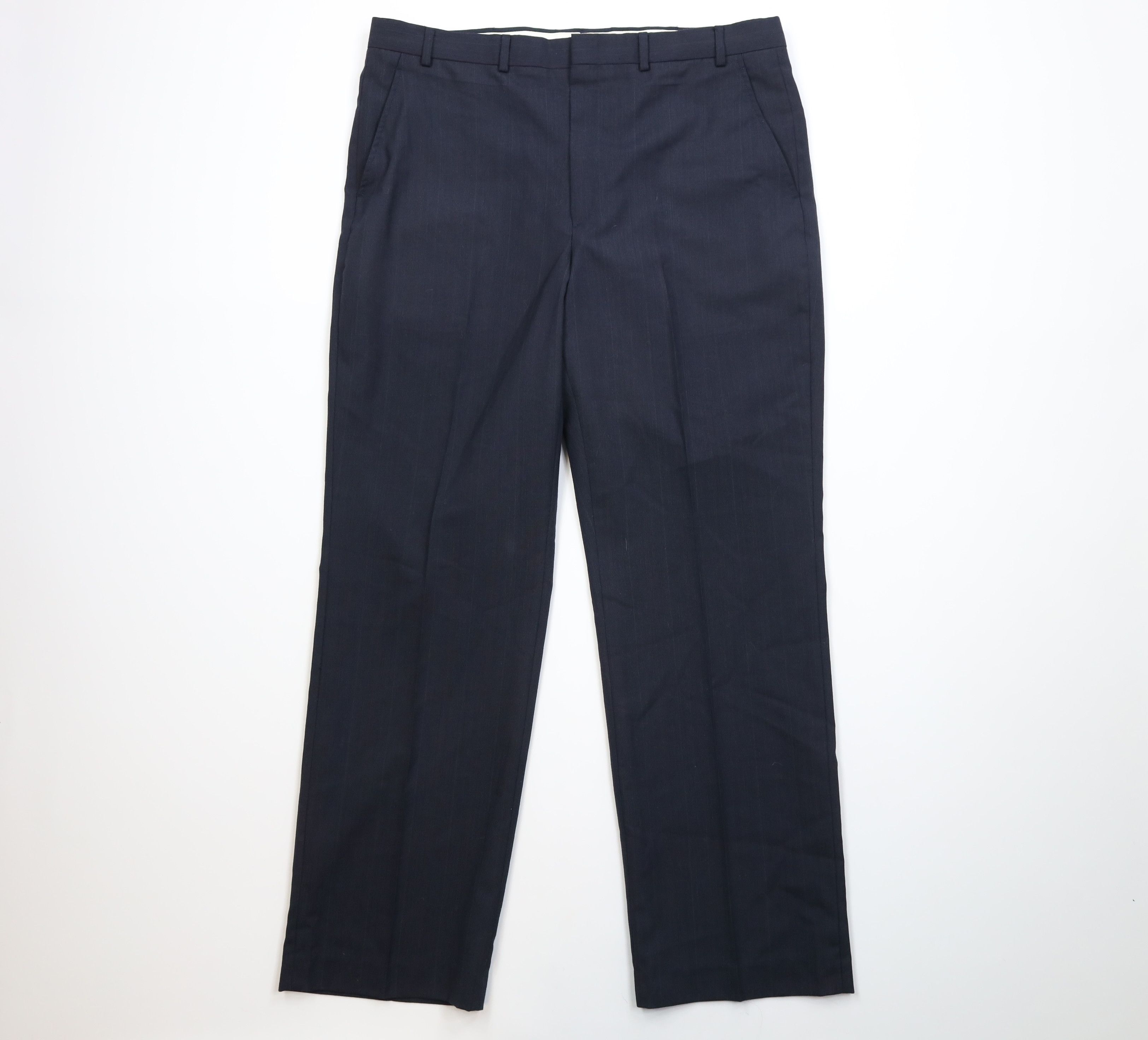 Vintage Vintage 90s Worsted Wool Blend Striped Wide Leg Chino Pants Size US 38 / EU 54 - 1 Thumbnail