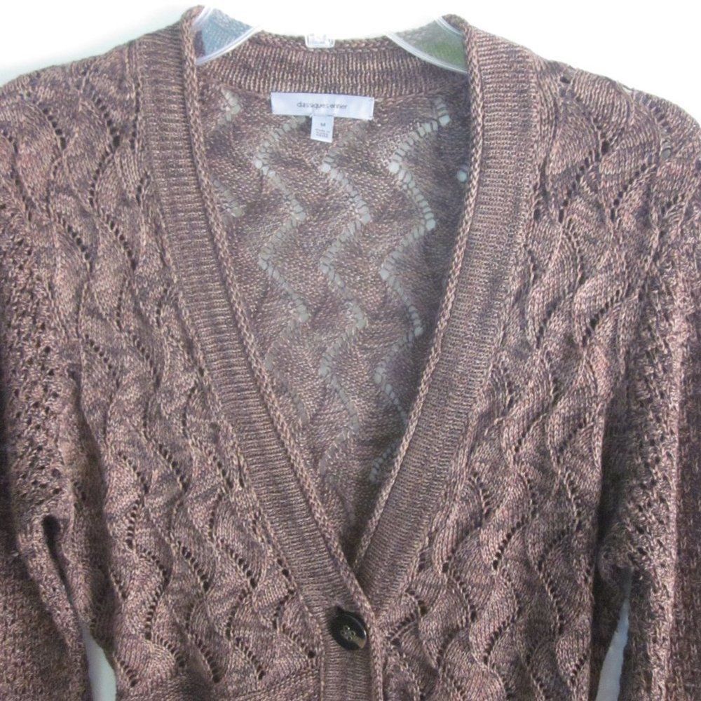 Vintage Classiques Entier Cardigan Brown Knit Linen Sz M Size M / US 6-8 / IT 42-44 - 4 Thumbnail