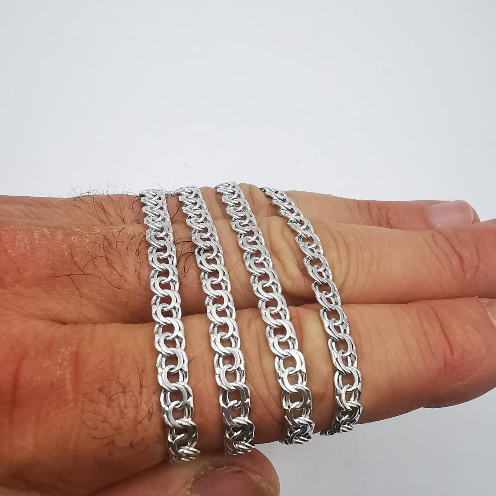 Sterling Silver Vintage Chain,925 Sterling Silver,Signed ,Handmade 16,05g Size ONE SIZE - 3 Thumbnail