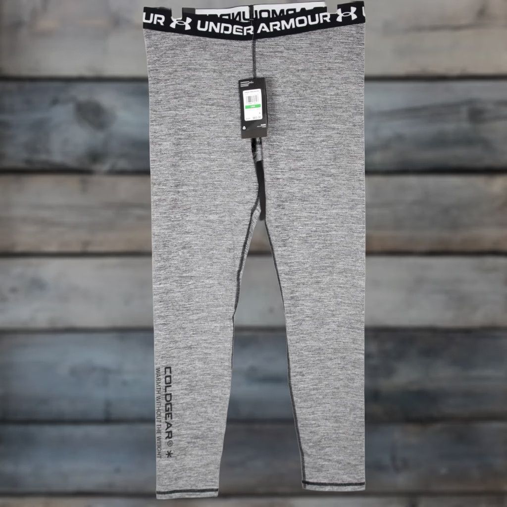 Under Armour Under Armour Women s Coldgear Twist Leggins L Large Gray Heather 1381806 100 Size 36" / US 14 / IT 50 - 1 Thumbnail