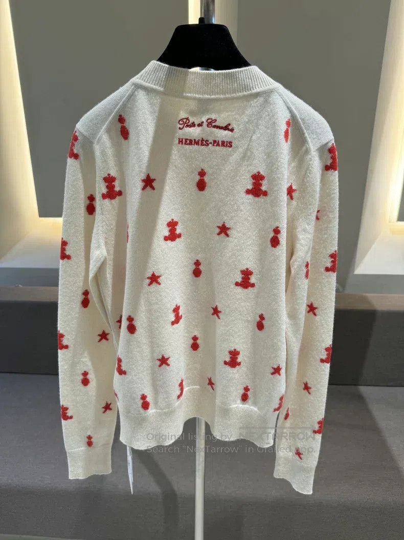 Hermes Hermes Fringe embroidery, wheel pattern cashmere sweater Size XS / US 0-2 / IT 36-38 - 2 Thumbnail