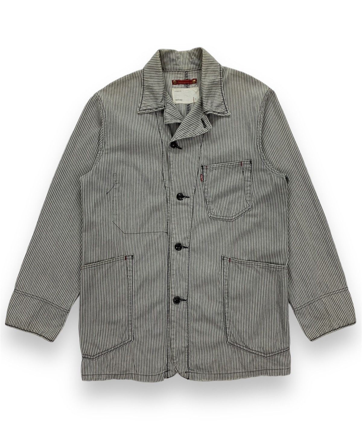 Levi's Levis Redloop Dirty Distressed Hickory Chore Jacket Size US M / EU 48-50 / 2 - 1 Thumbnail