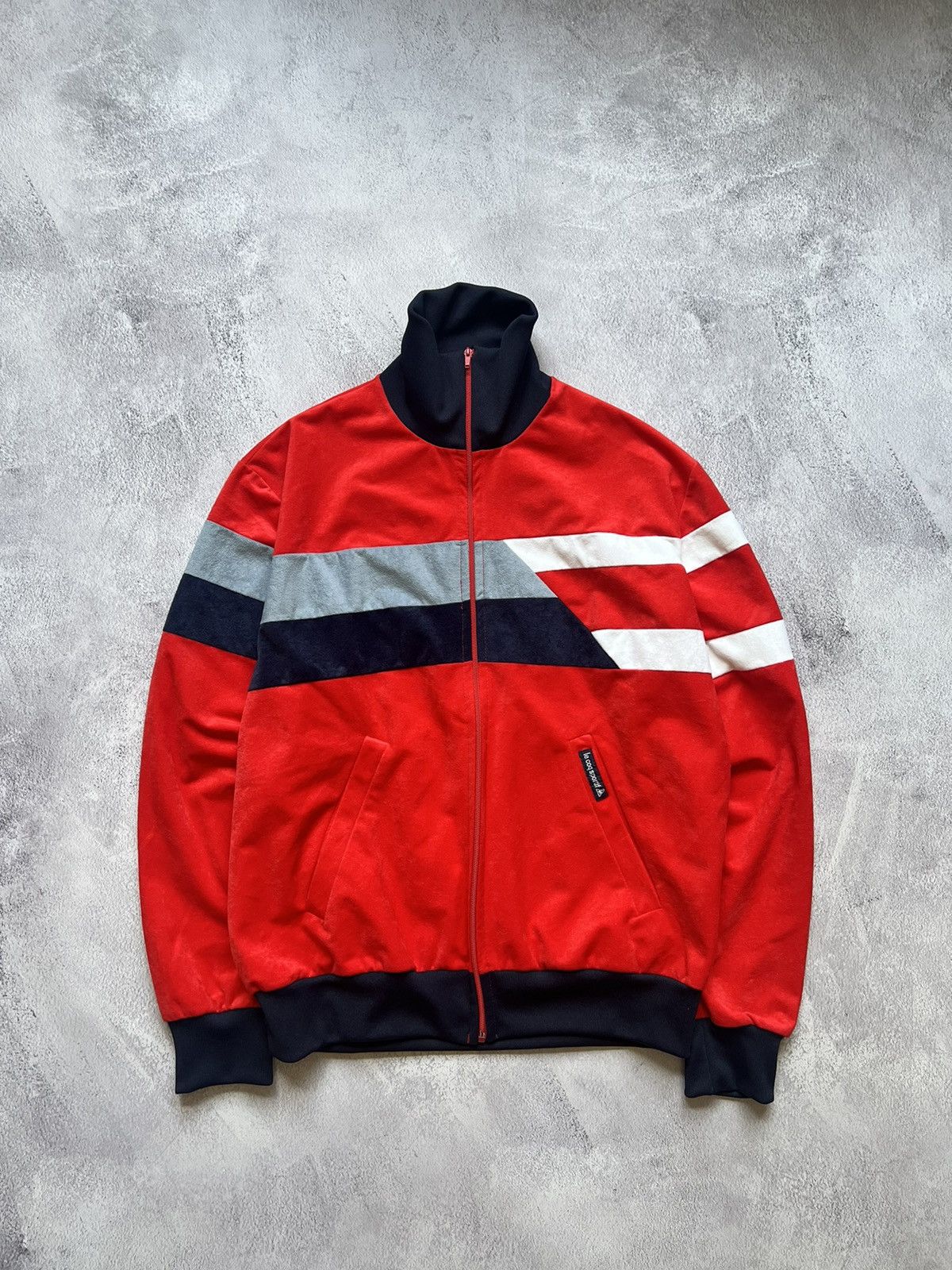 Le Coq Sportif Vintage A.S. Monaco Le Coq Sportif Football Velour Track Top Size US S / EU 44-46 / 1 - 1 Thumbnail