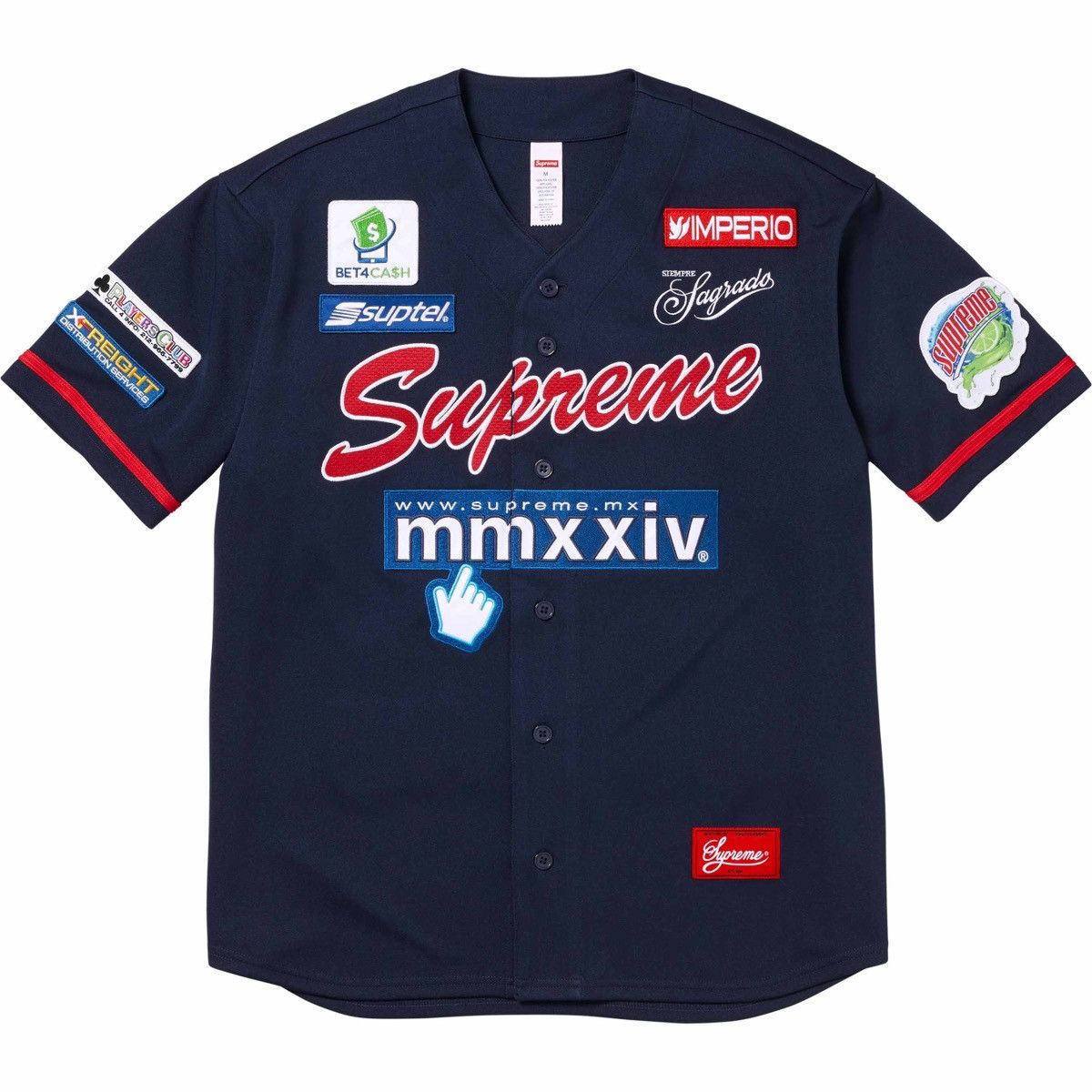 image of Supreme Chosen One Baseball Jersey in Navy, Men's (Size Small)