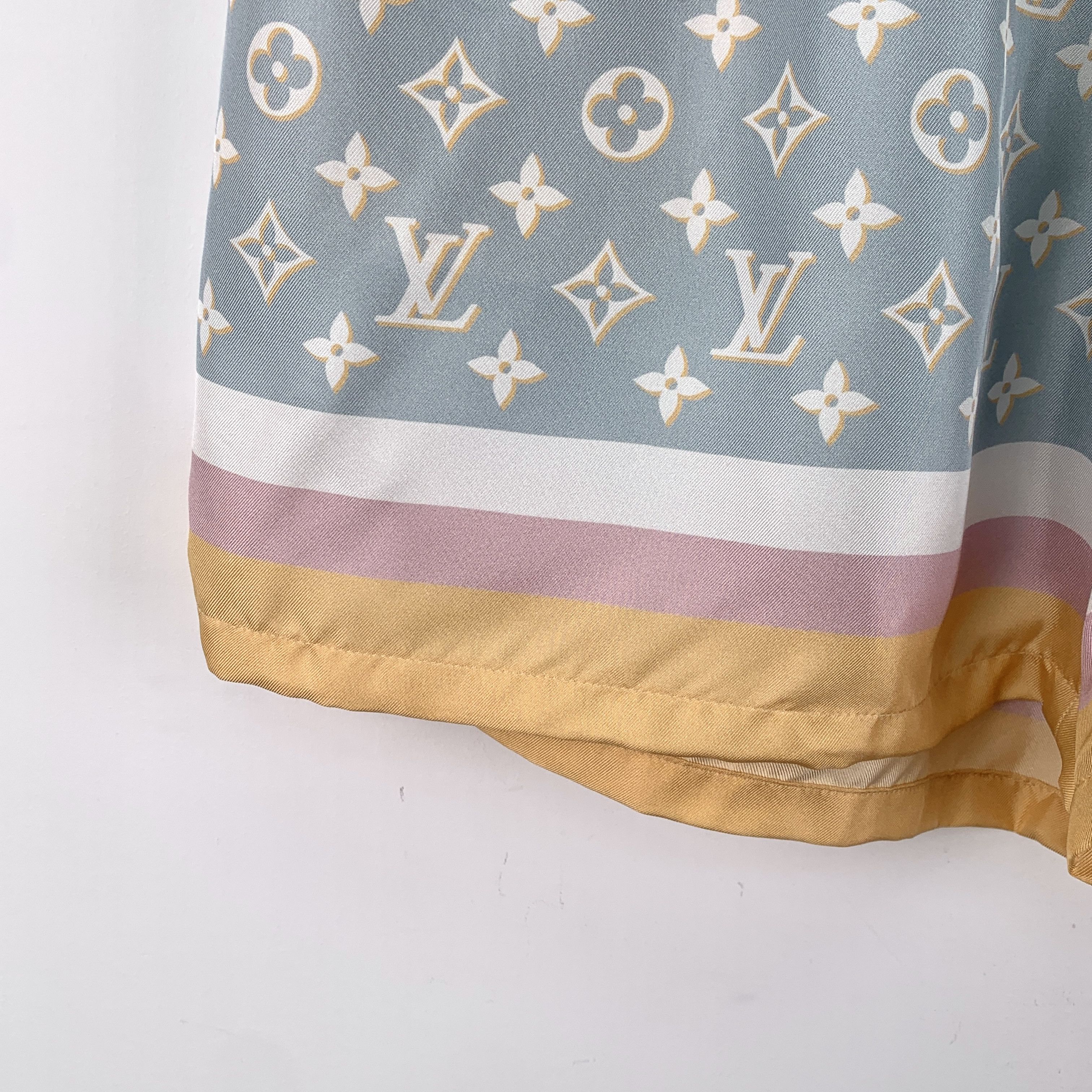 Louis Vuitton Louis Vuitton Shorts – Blue Monogram Stripe Silk (Size 38) Size 38" / US 16 / IT 52 - 7 Thumbnail