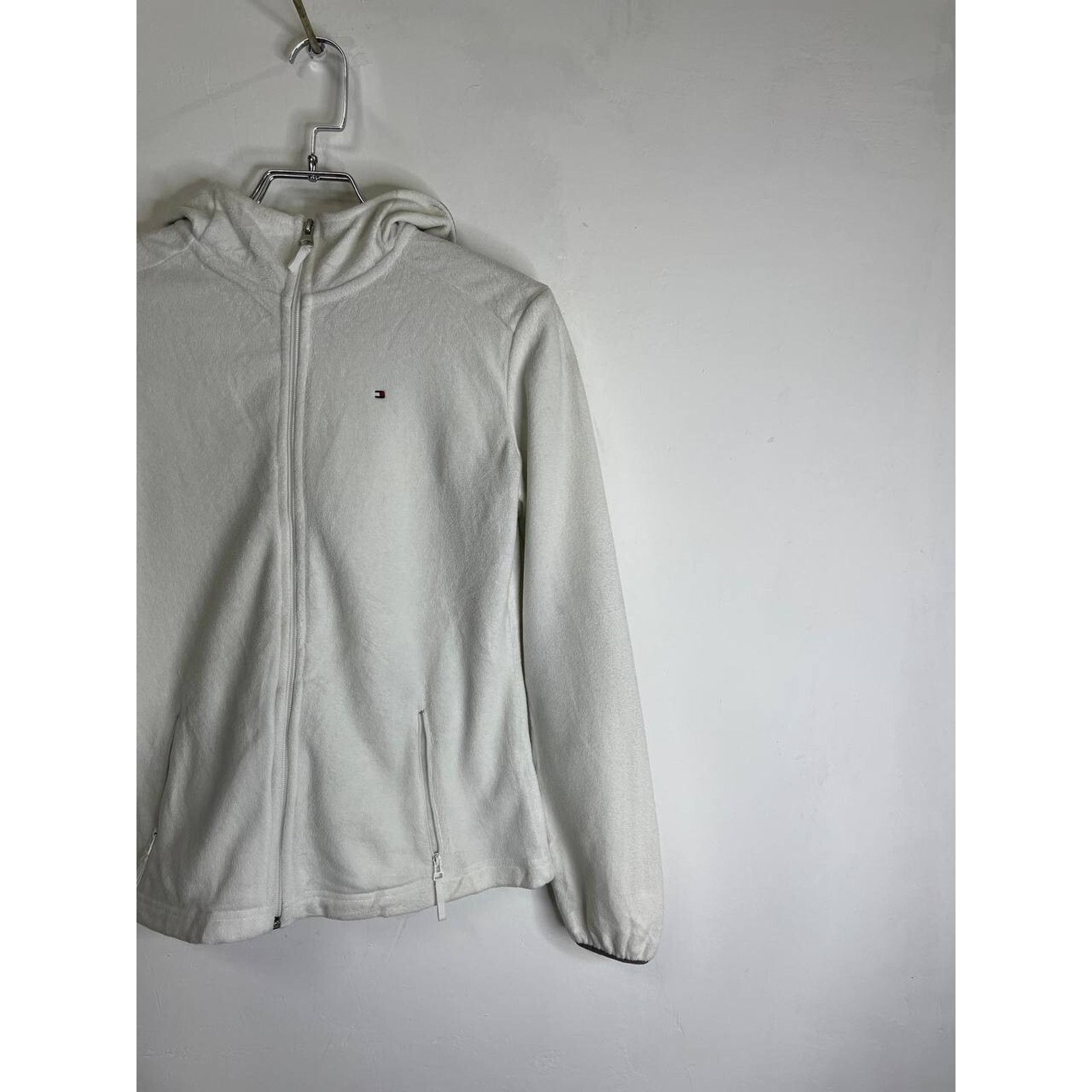 Tommy Hilfiger Vintage Tommy Hilfiger White Full-Zip Fleece Hoodie Size S Size S / US 4 / IT 40 - 4 Thumbnail