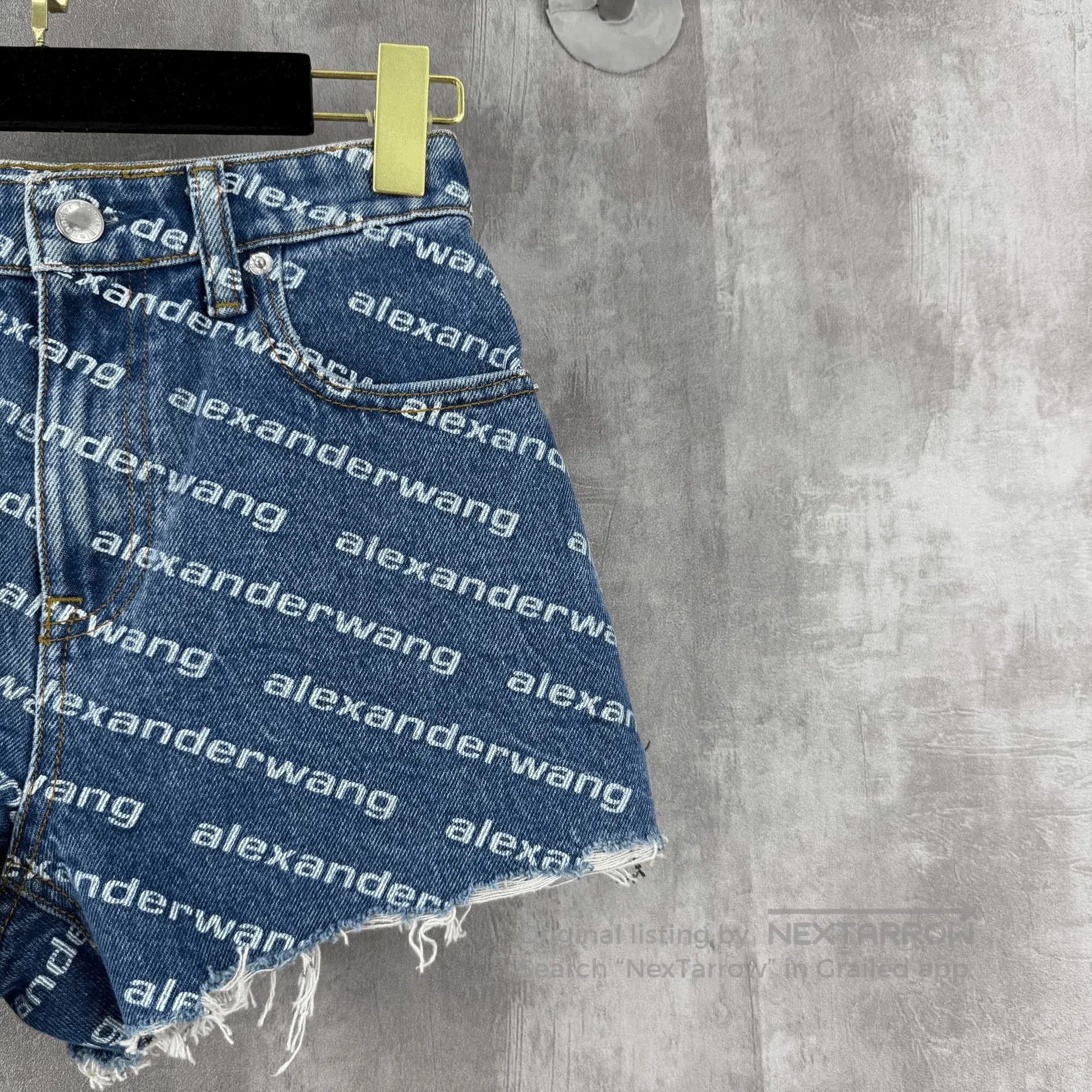 Alexander Wang Alexander Wang Logo Distressed Denim Shorts. Size 24" / US 00 / IT 34 - 2 Thumbnail