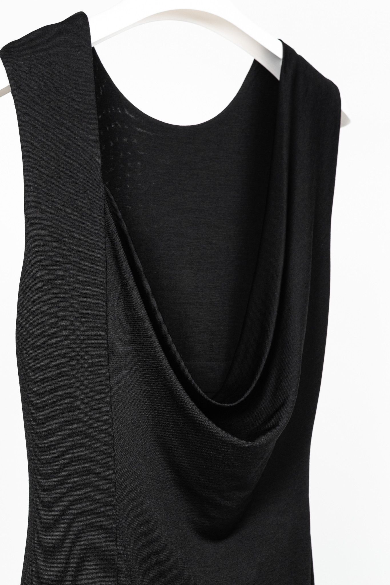 T by Alexander Wang T by Alexander Wang Black Jersey Cowl-Back Midi Dress Size S / US 4 / IT 40 - 6 Thumbnail