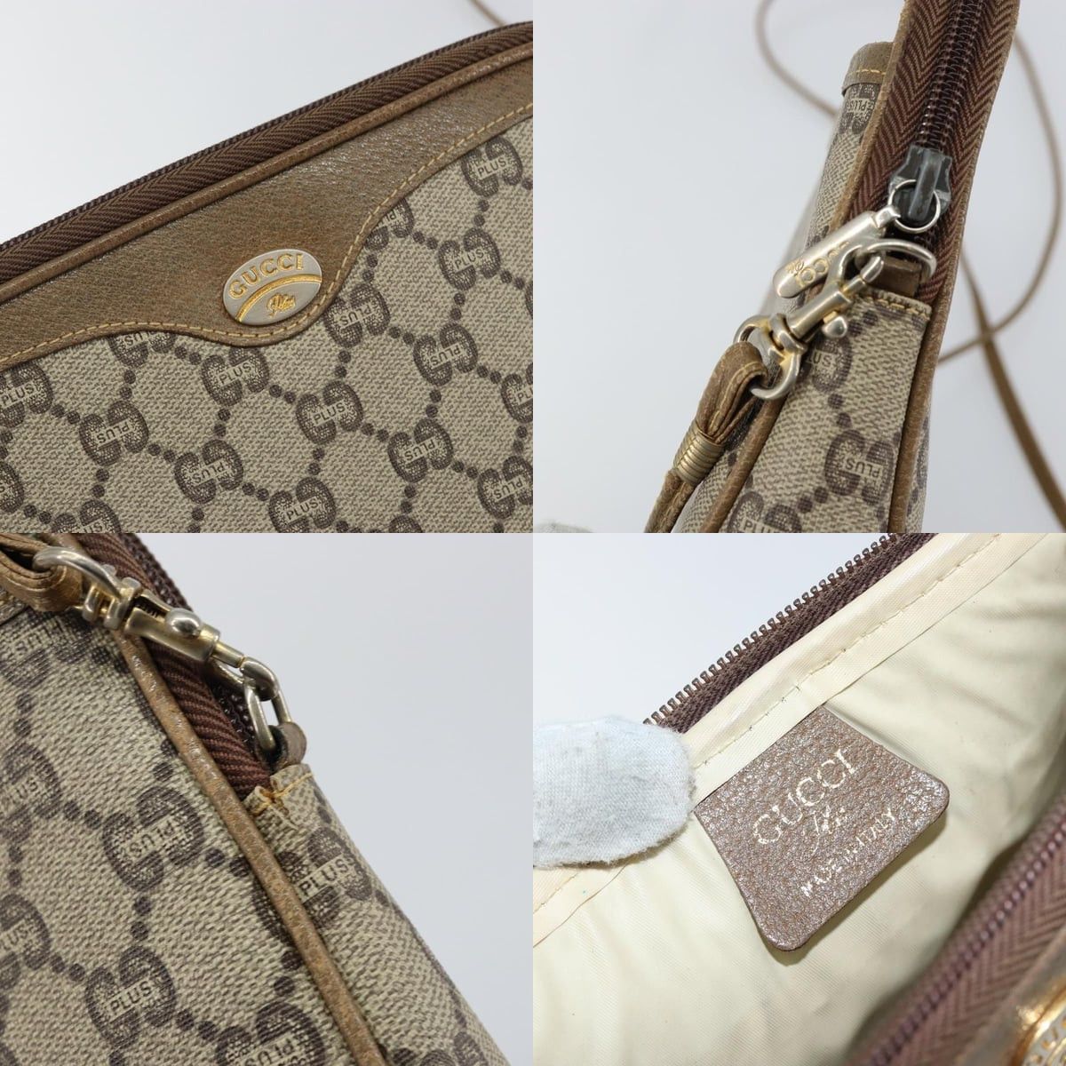 Gucci GUCCI GG Plus Supreme Shoulder Bag Pvc Leather Beige Gold Size ONE SIZE - 11 Thumbnail