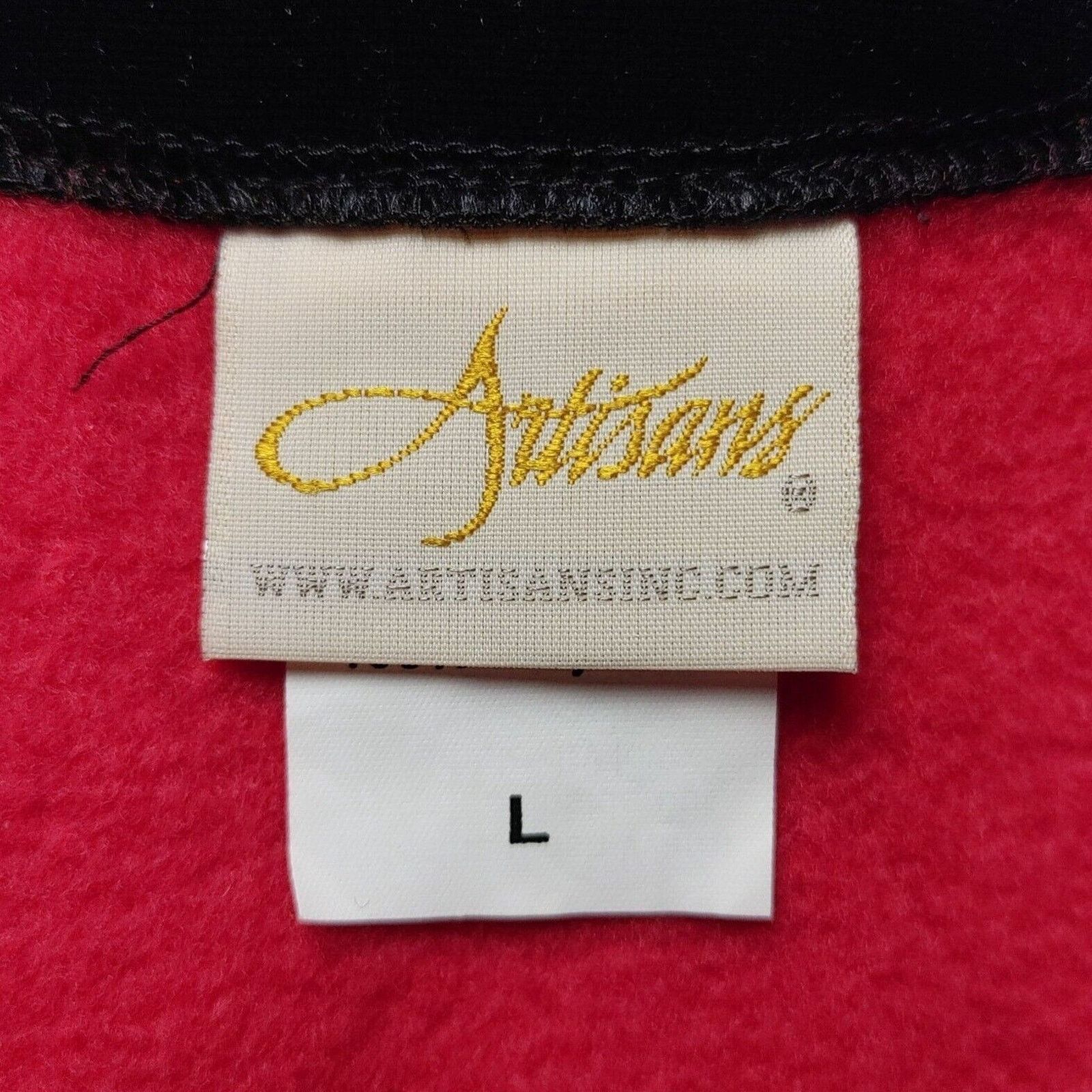 Other Artizans Women's Red/Black Long Sleeve Button Down Cardigan Size L / US 10 / IT 46 - 3 Thumbnail
