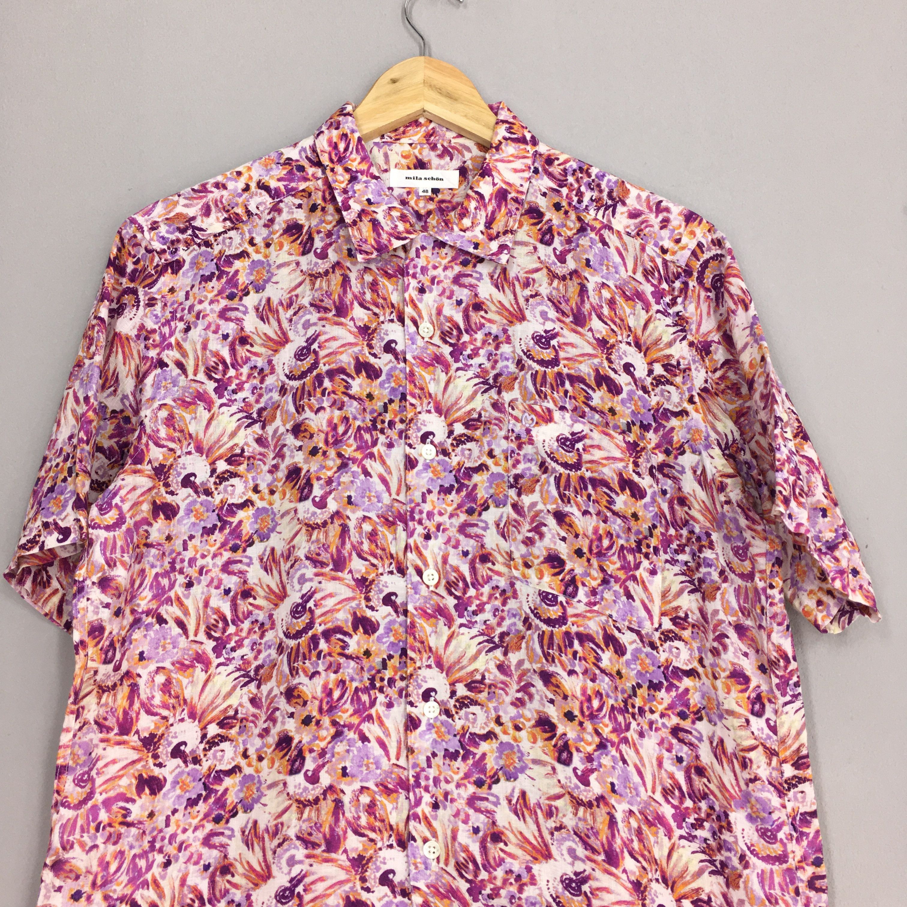 Mila Schon Vintage Mila Schon Hawaiian Aloha Tropical Cotton Shirt Size US M / EU 48-50 / 2 - 2 Thumbnail
