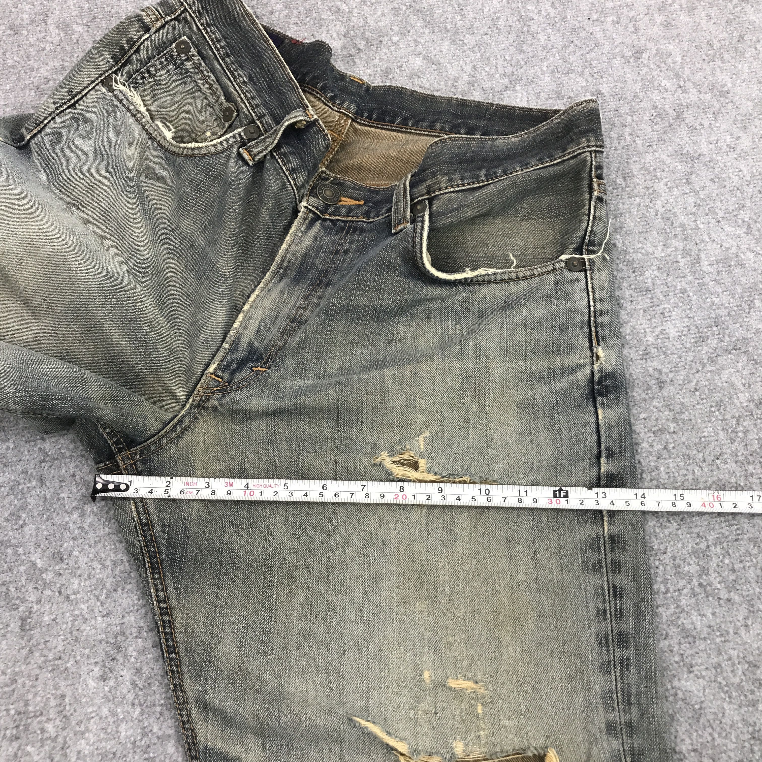 Edwin BAGGY DENIM EDWIN DISTRESSED JEAN PANTS Size US 34 / EU 50 - 7 Thumbnail