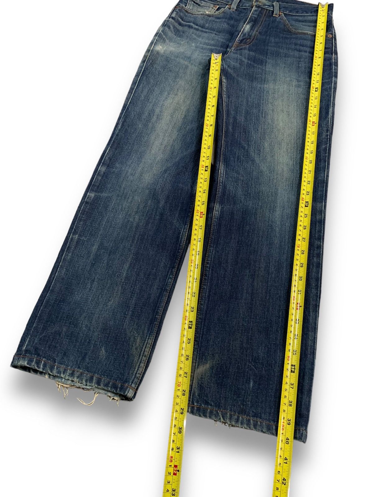 Levi's Vintage 90s Levis 502 Blue Wash Relaxed Fit Ripped Jeans Size US 30 / EU 46 - 15 Thumbnail
