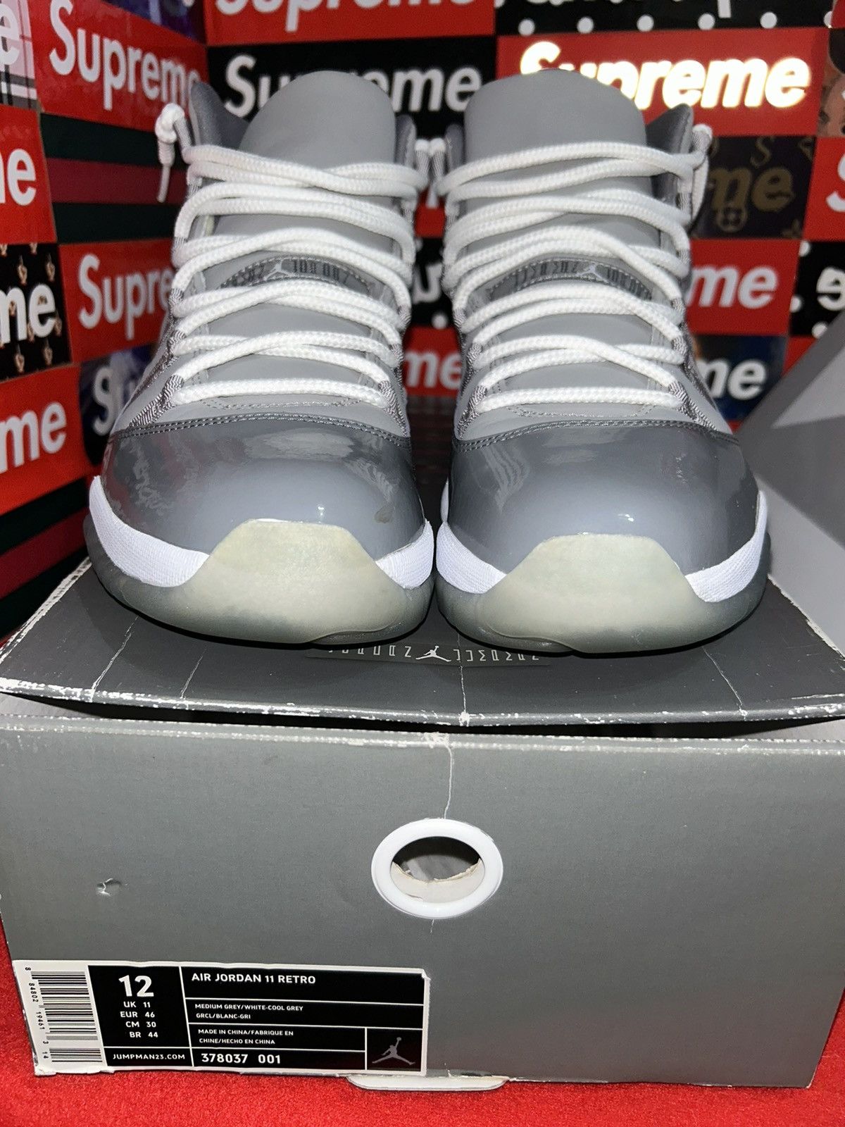 Jordan Brand Jordan 11 Retro Cool Grey (2010) size 12 RARE SHOE Size US 12 / EU 45 - 2 Thumbnail