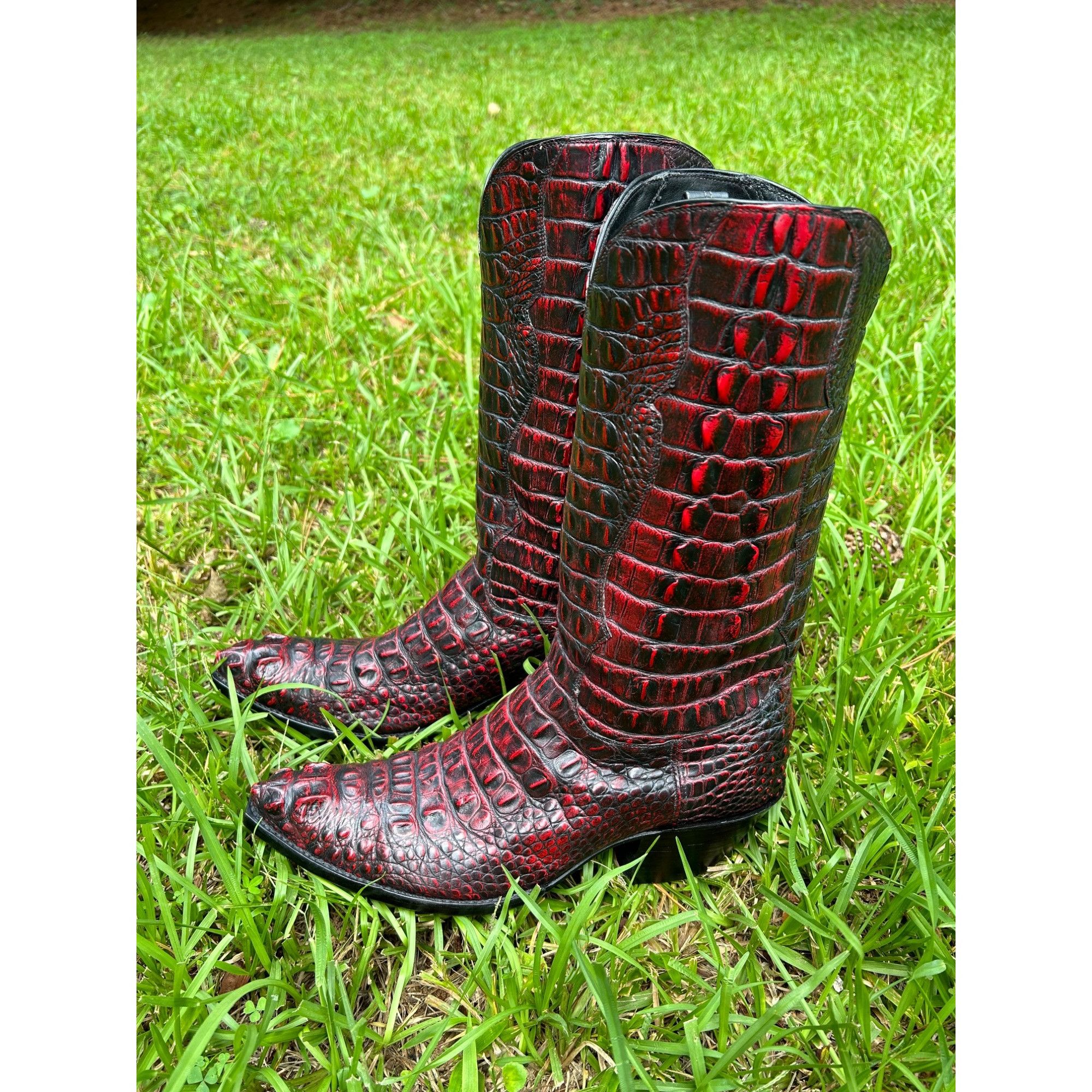 Other Tres Outlaws Black Cherry Hornback Alligator Men 11.5 Cowboy Size US 11.5 / EU 44-45 - 12 Thumbnail