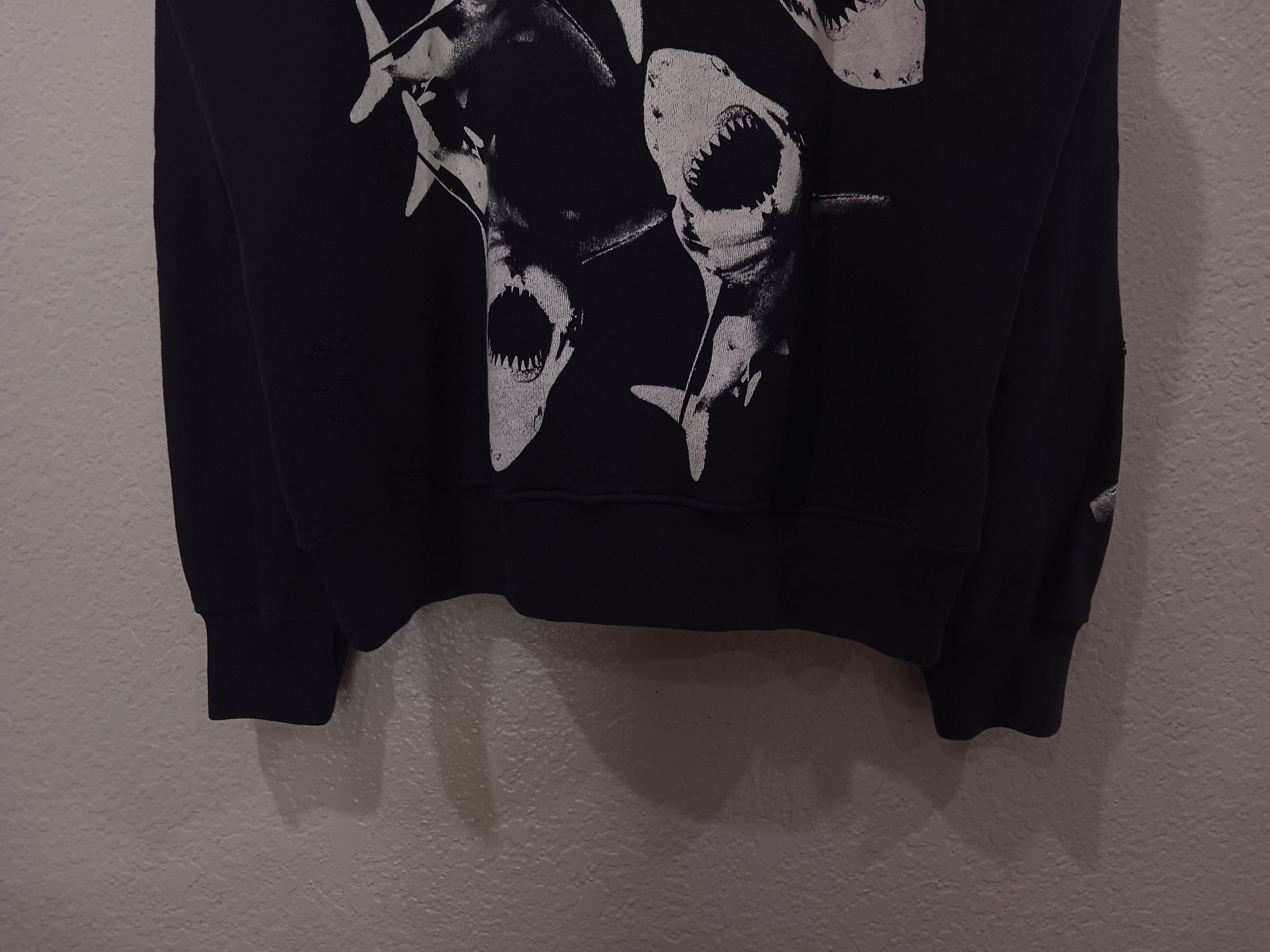Amiri Amiri "Shark Cluster" SS18 Shotgun Distressed Sweatshirt Size US L / EU 52-54 / 3 - 18 Thumbnail