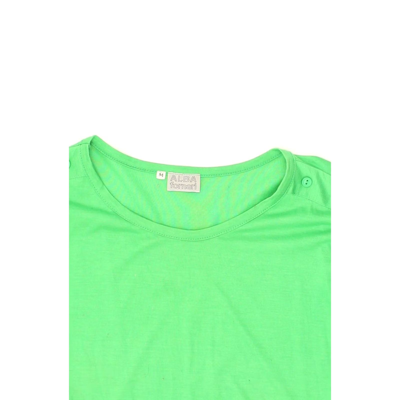 Albam ALBA FORNARI Womens T-Shirt Top Medium Green Cotton UK 14 Size M / US 6-8 / IT 42-44 - 4 Thumbnail