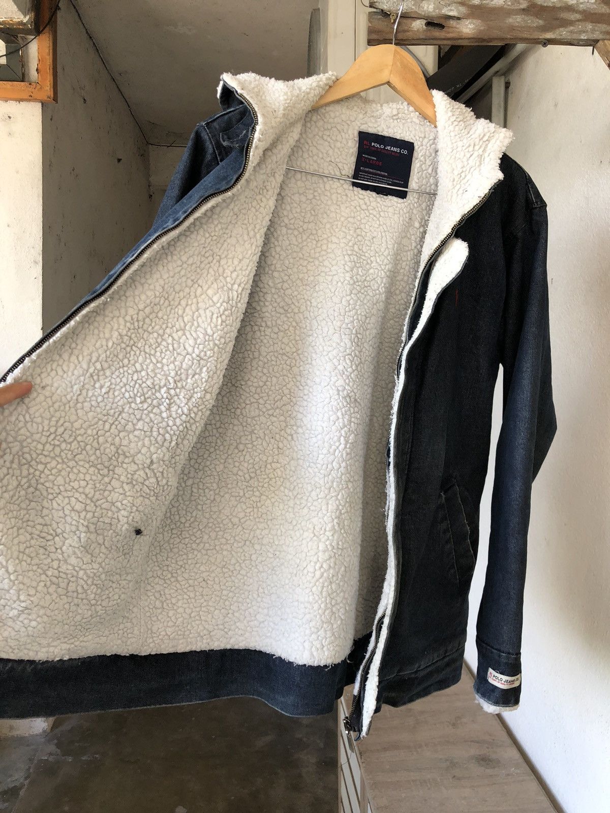 Polo Ralph Lauren Vintage Polo Ralph Lauren Denim Sherpa Jacket With Hoodie Size US XL / EU 56 / 4 - 16 Thumbnail