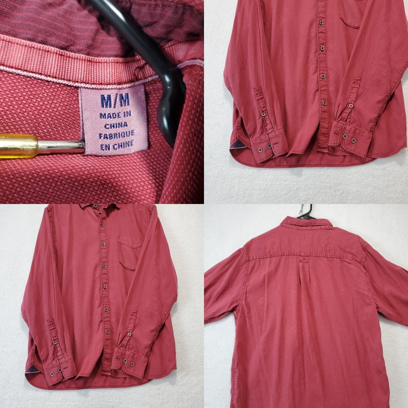 Tommy Bahama Tommy Bahama Shirt Red Long Sleeve Button-Up Solid All Seasons Pockets Casual Travel Adults M Size US M / EU 48-50 / 2 - 8 Thumbnail