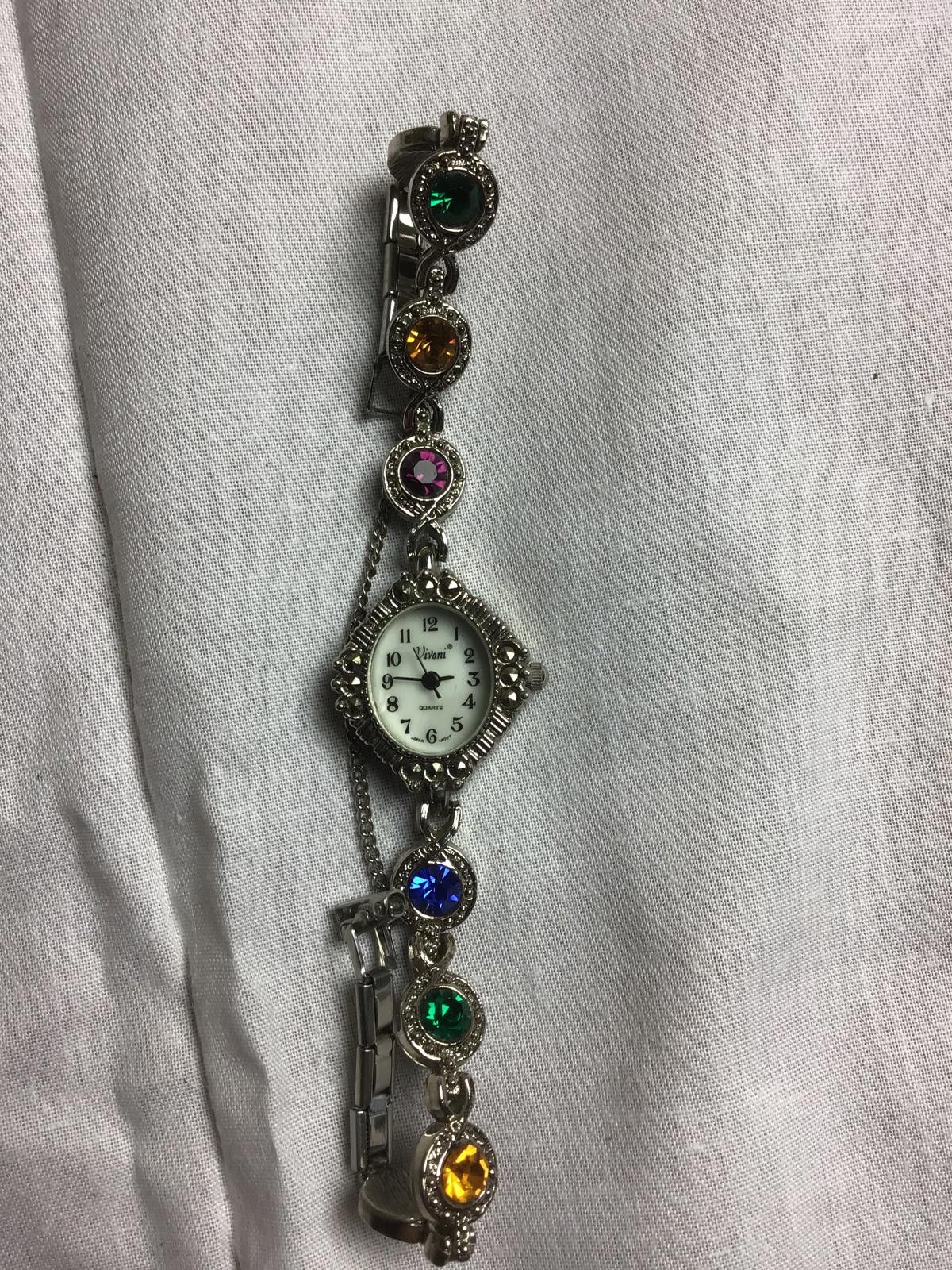 Other Vivani Women's Quartz Bracelet Watch with Multicolor Gem Size ONE SIZE - 6 Thumbnail