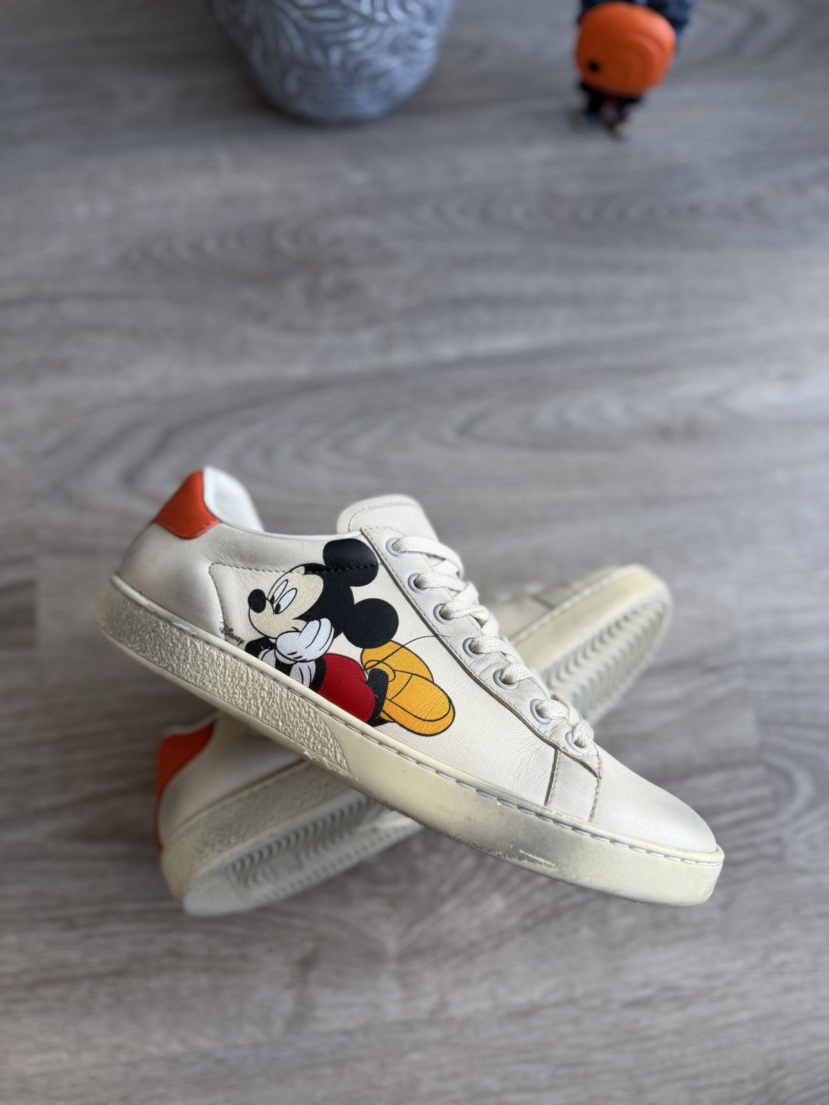 Gucci Gucci x Disney Mickey Mouse Ace Sneakers Beige Women's 38.5 Size US 8.5 / IT 38.5 - 4 Thumbnail